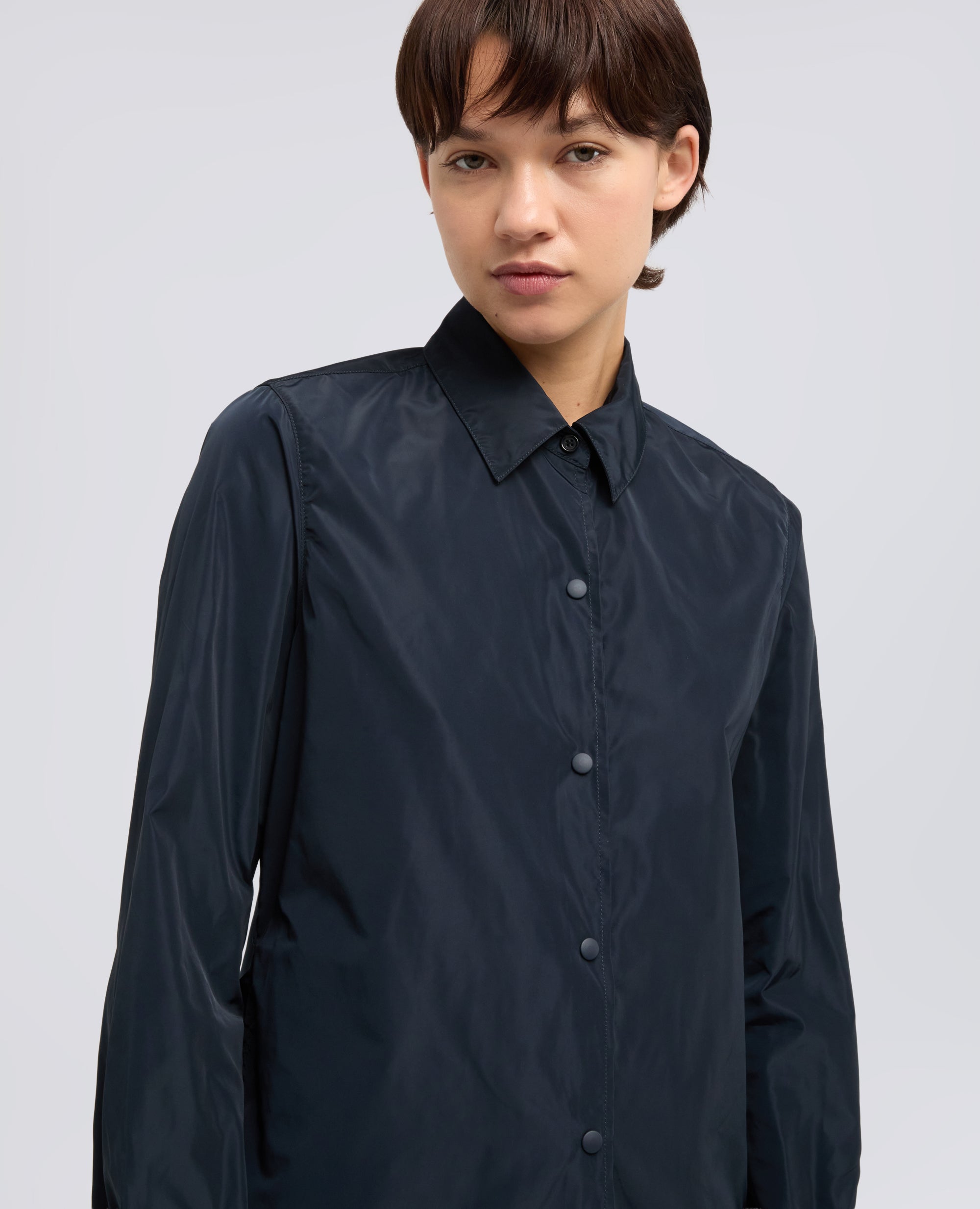 GIACCA CAMICIA SFODERATA IN POLIESTERE TECNICO - BLU - ASPESI