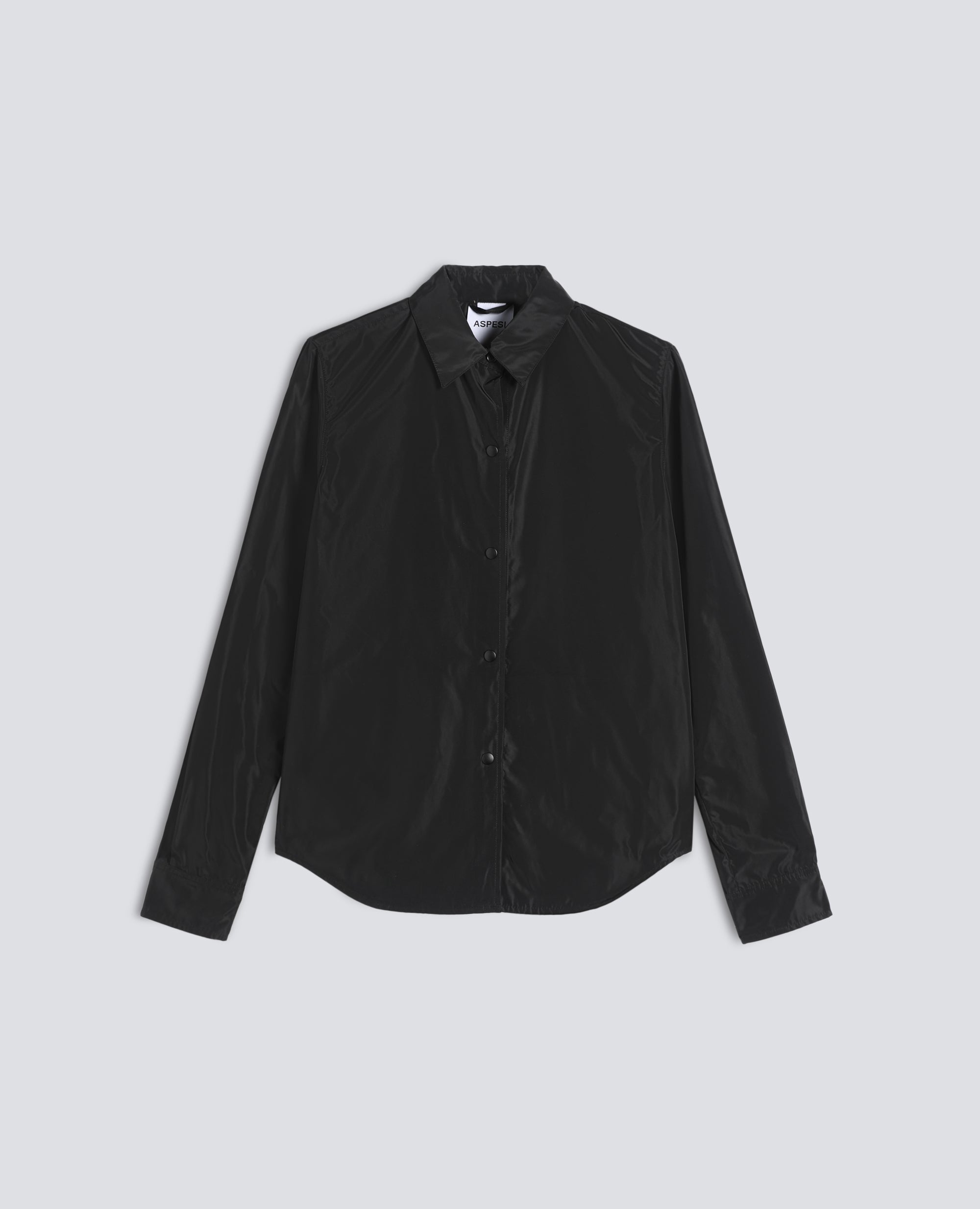 GIACCA CAMICIA SFODERATA IN POLIESTERE TECNICO - NERO - ASPESI