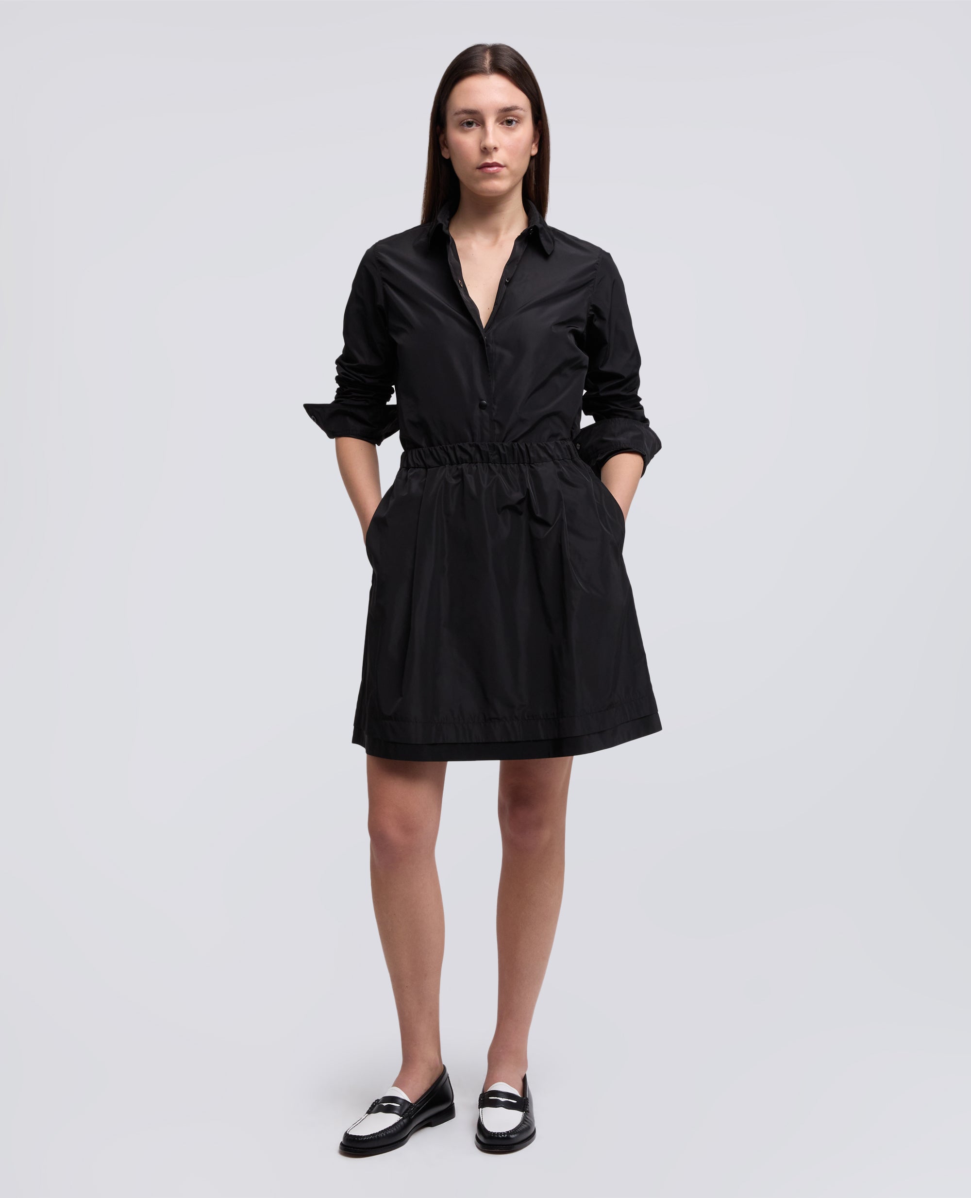 GIACCA CAMICIA SFODERATA IN POLIESTERE TECNICO - NERO - ASPESI