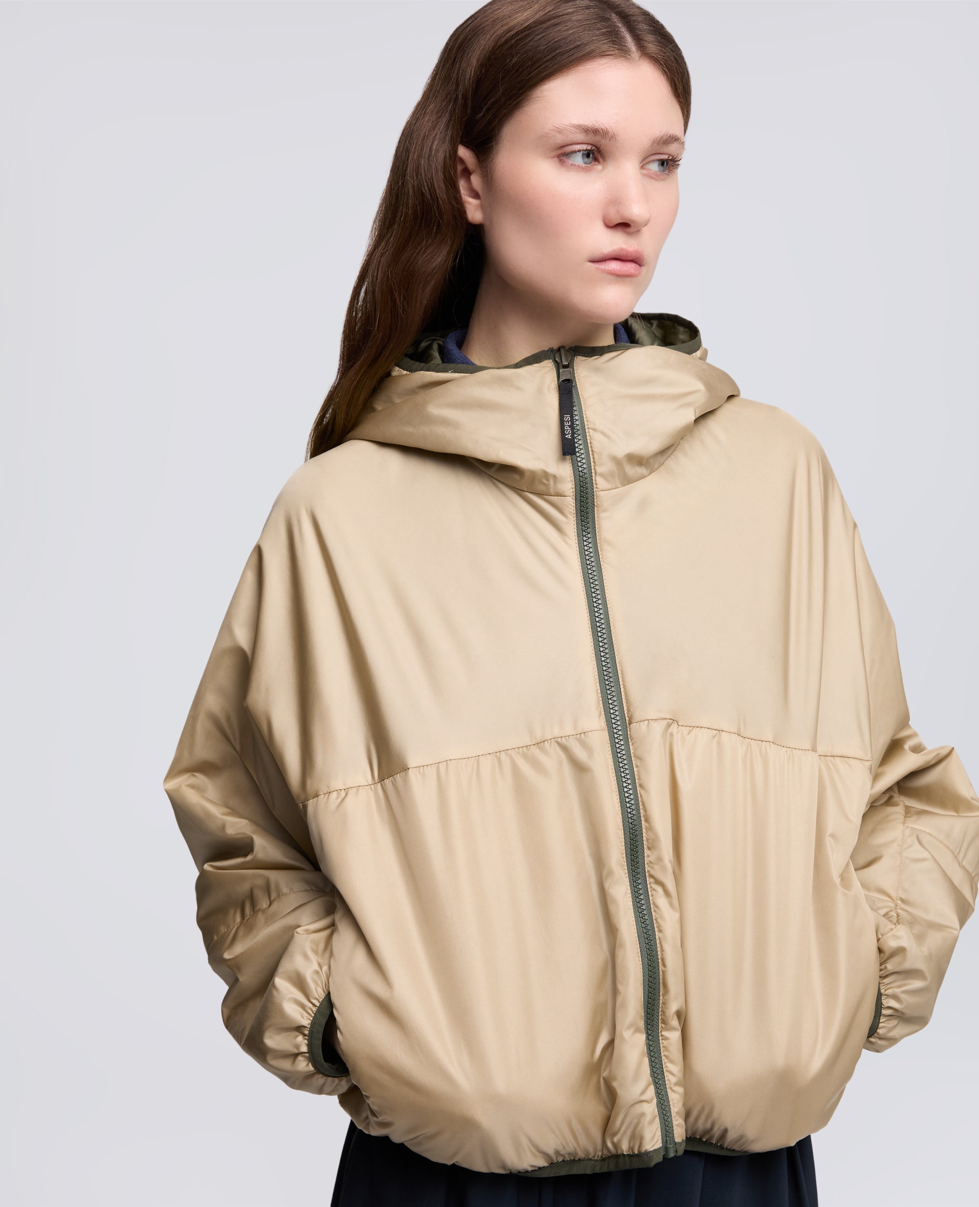 GIUBBOTTO REVERSIBILE BICOLORE IN NYLON - VERDE - ASPESI