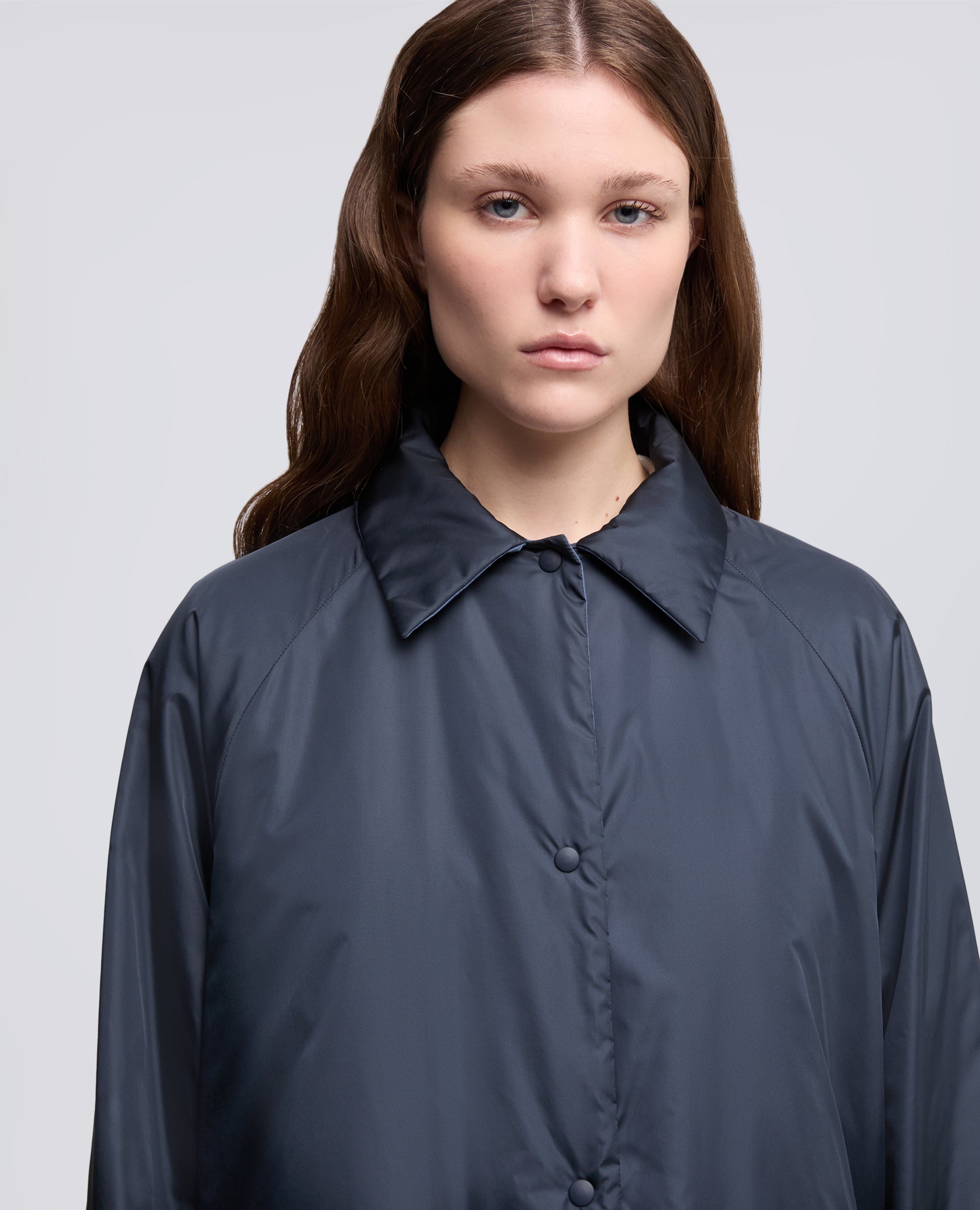 MANTEAU EN NYLON REVERSIBLE BICOLORE - BLU - ASPESI