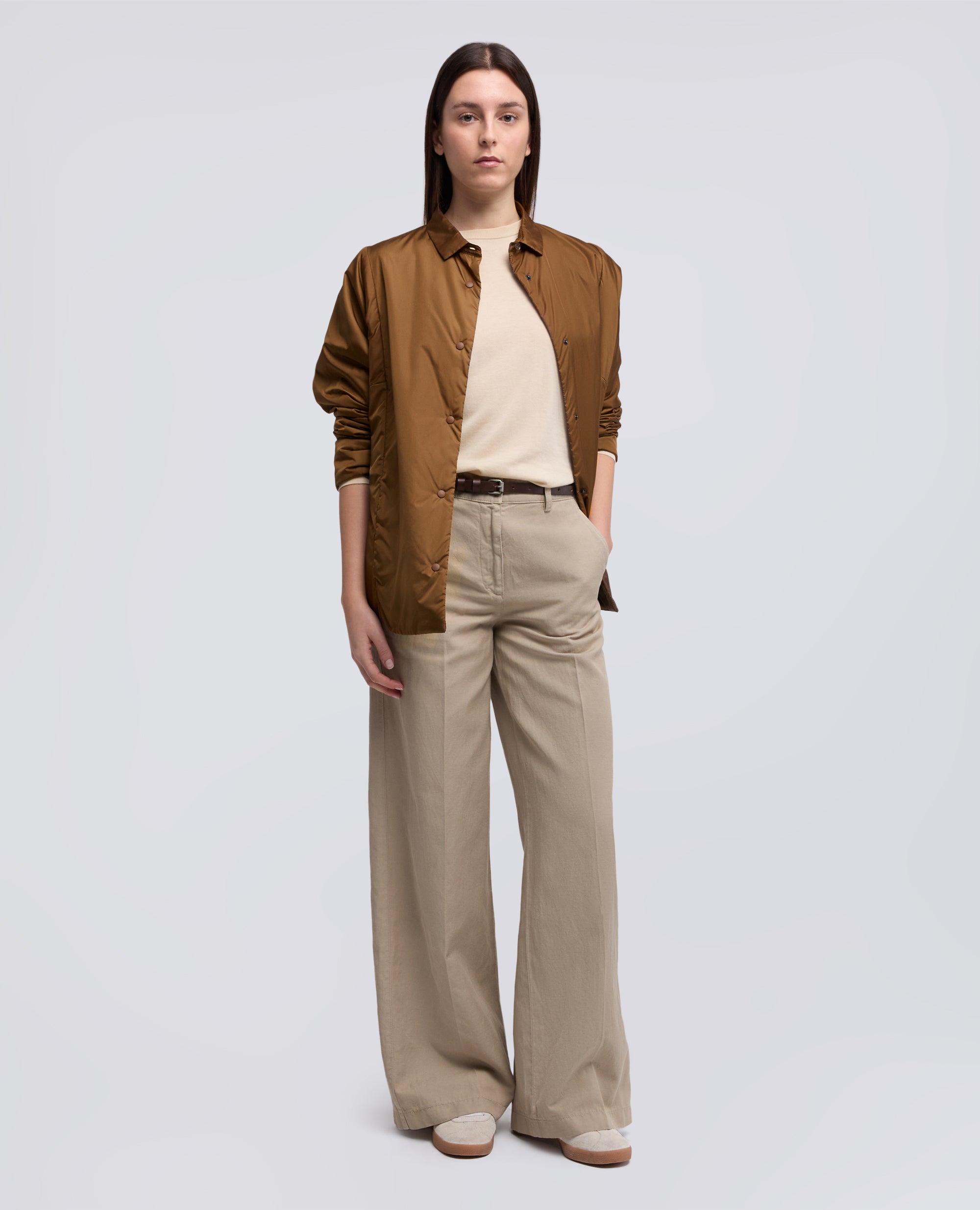 CAMICIA IMBOTTITA IN NYLON - MARRONE - ASPESI