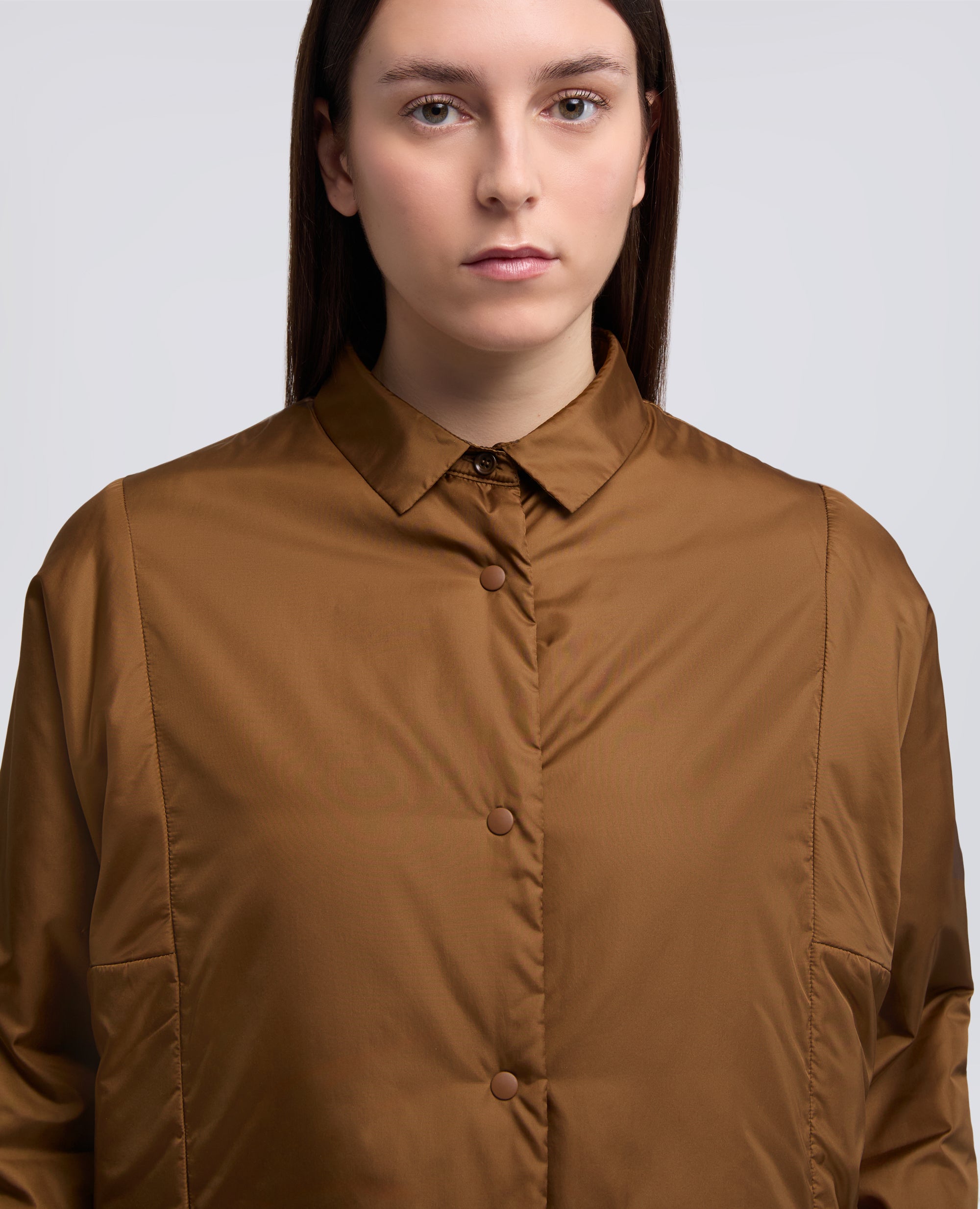 CAMICIA IMBOTTITA IN NYLON - MARRONE - ASPESI