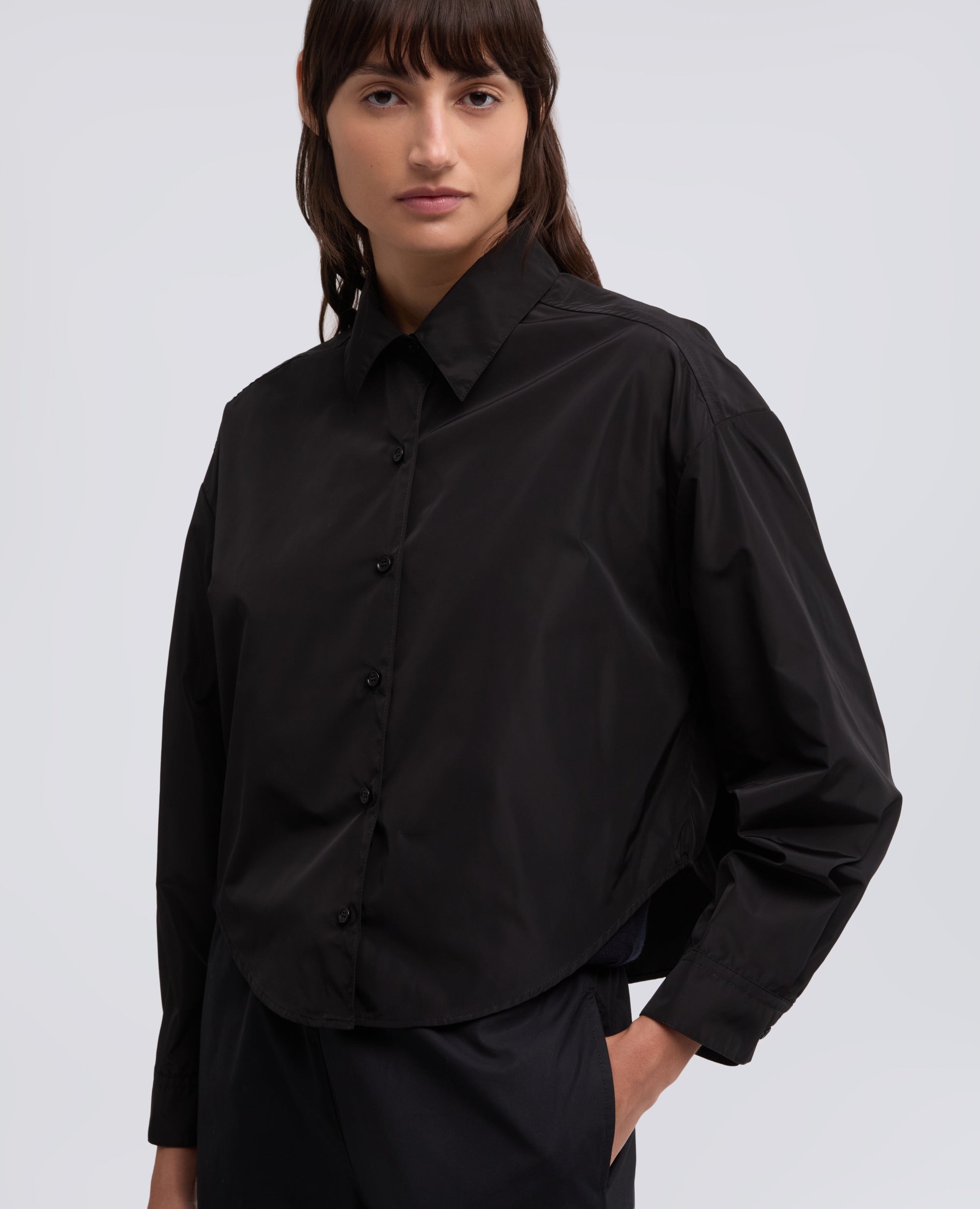 CAMICIA IN POLIESTERE TECNICO - NERO - ASPESI