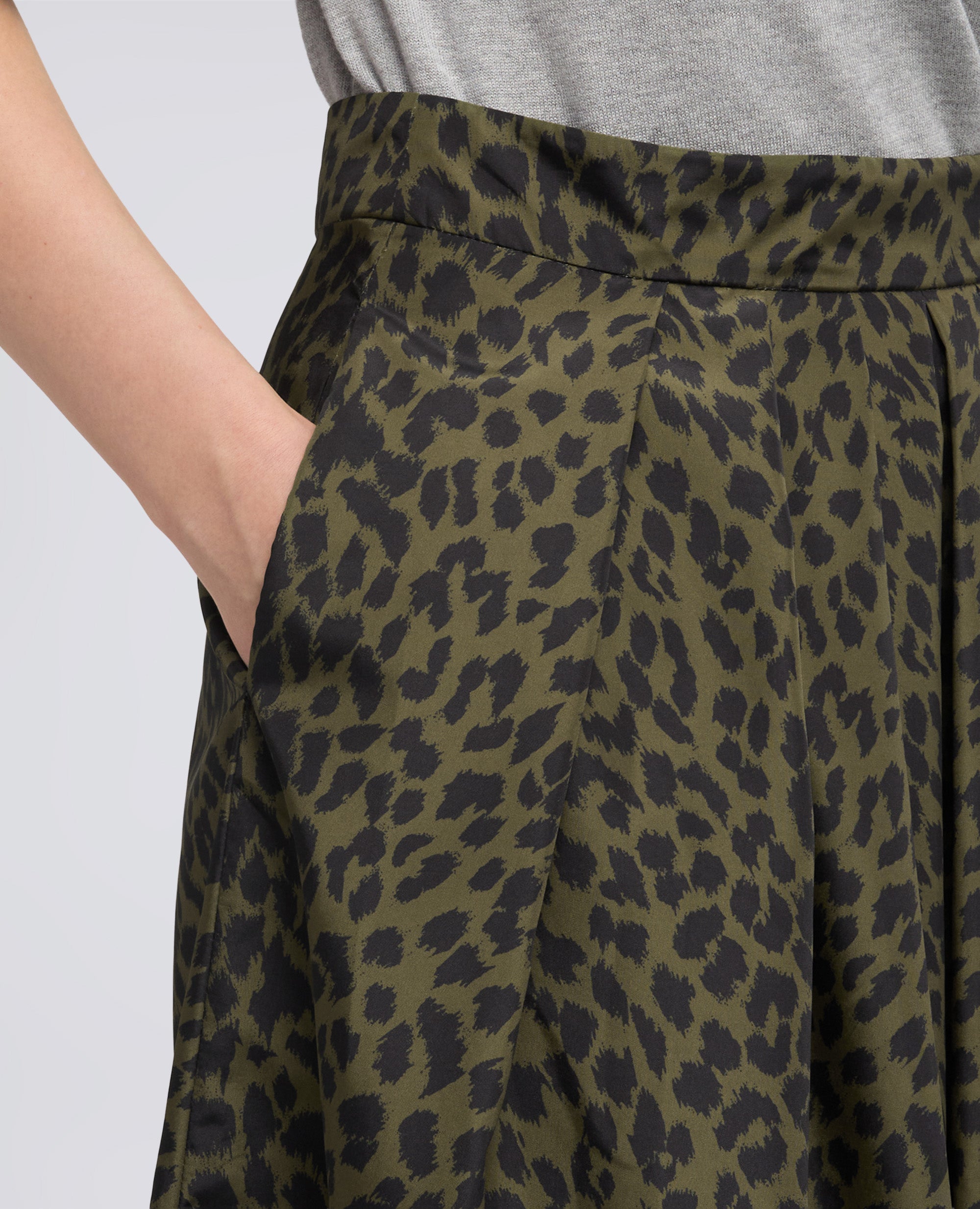 FALDA DE POLIESTER ESTAMPADA - VERDE - ASPESI
