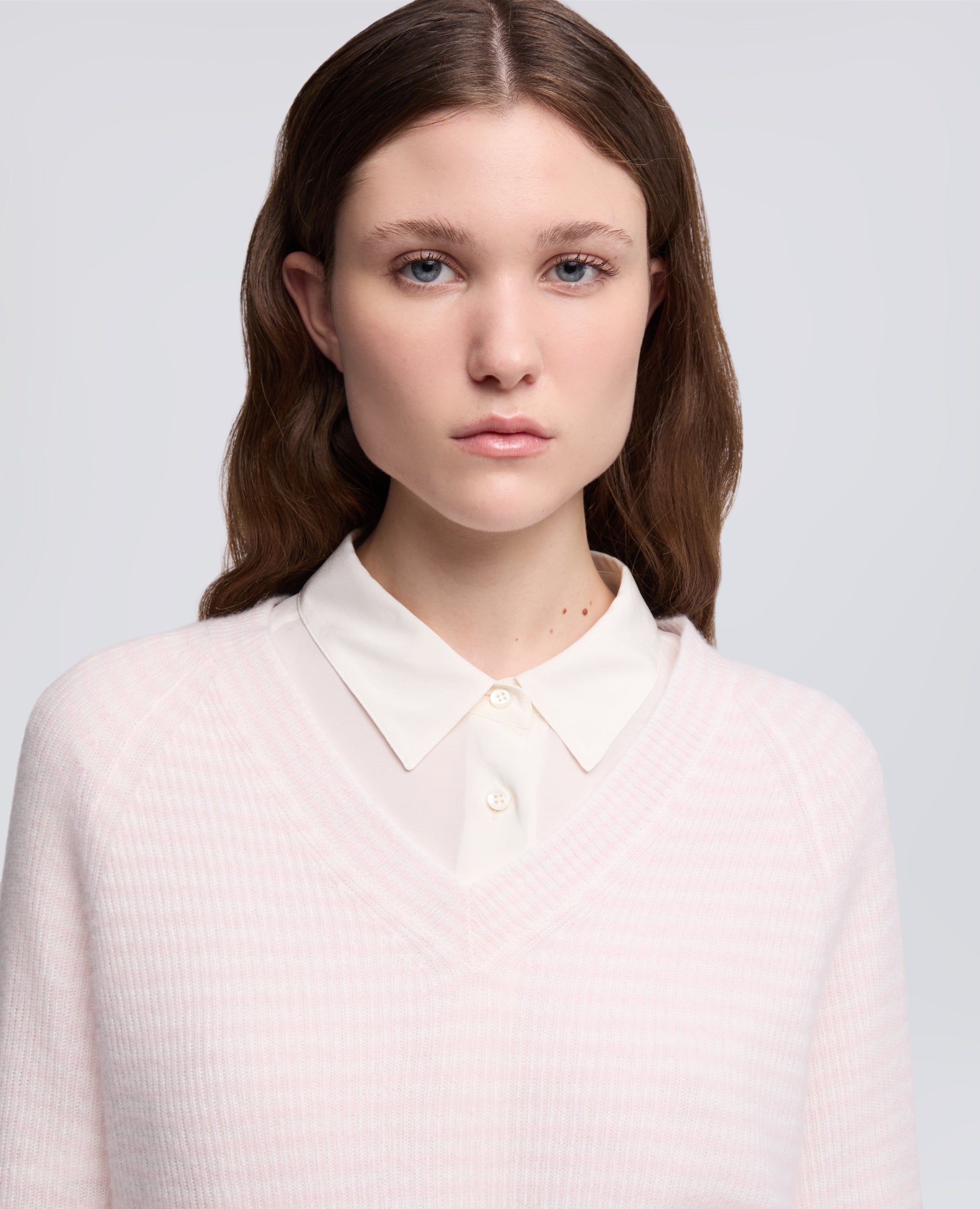 MAGLIA CON SCOLLO A -V- IN PURO CASHMERE - MULTICOLOR - ASPESI