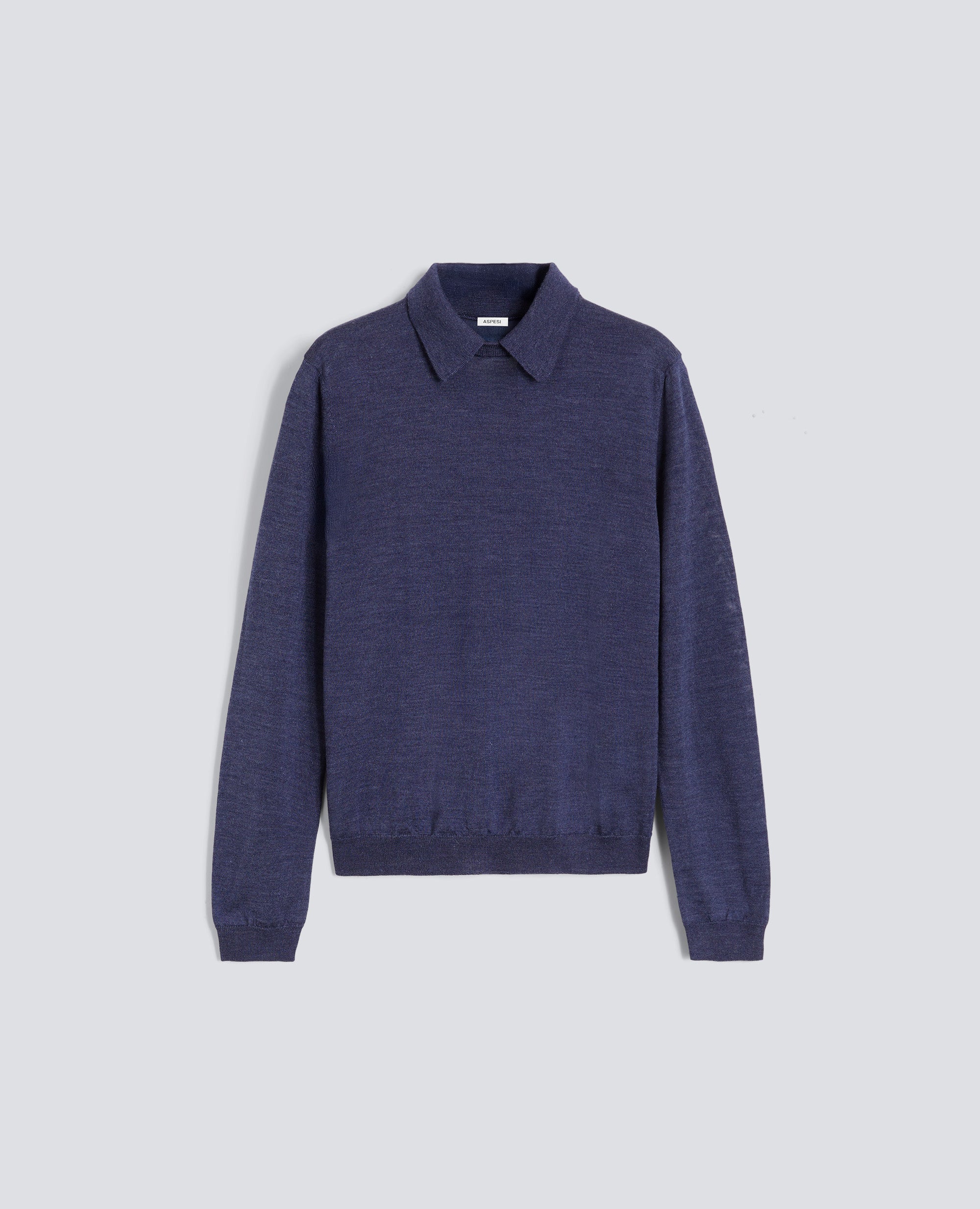 MAGLIA IN MISTO LANA E SETA - BLU - ASPESI