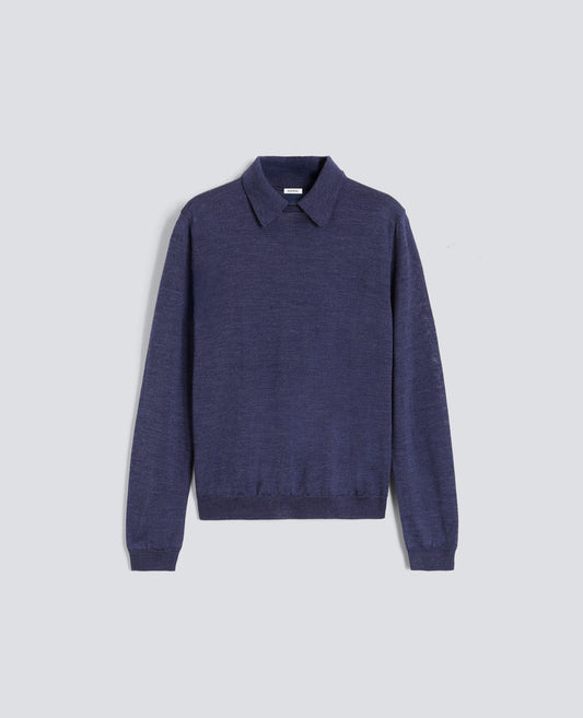 MAGLIA IN MISTO LANA E SETA - BLU - ASPESI