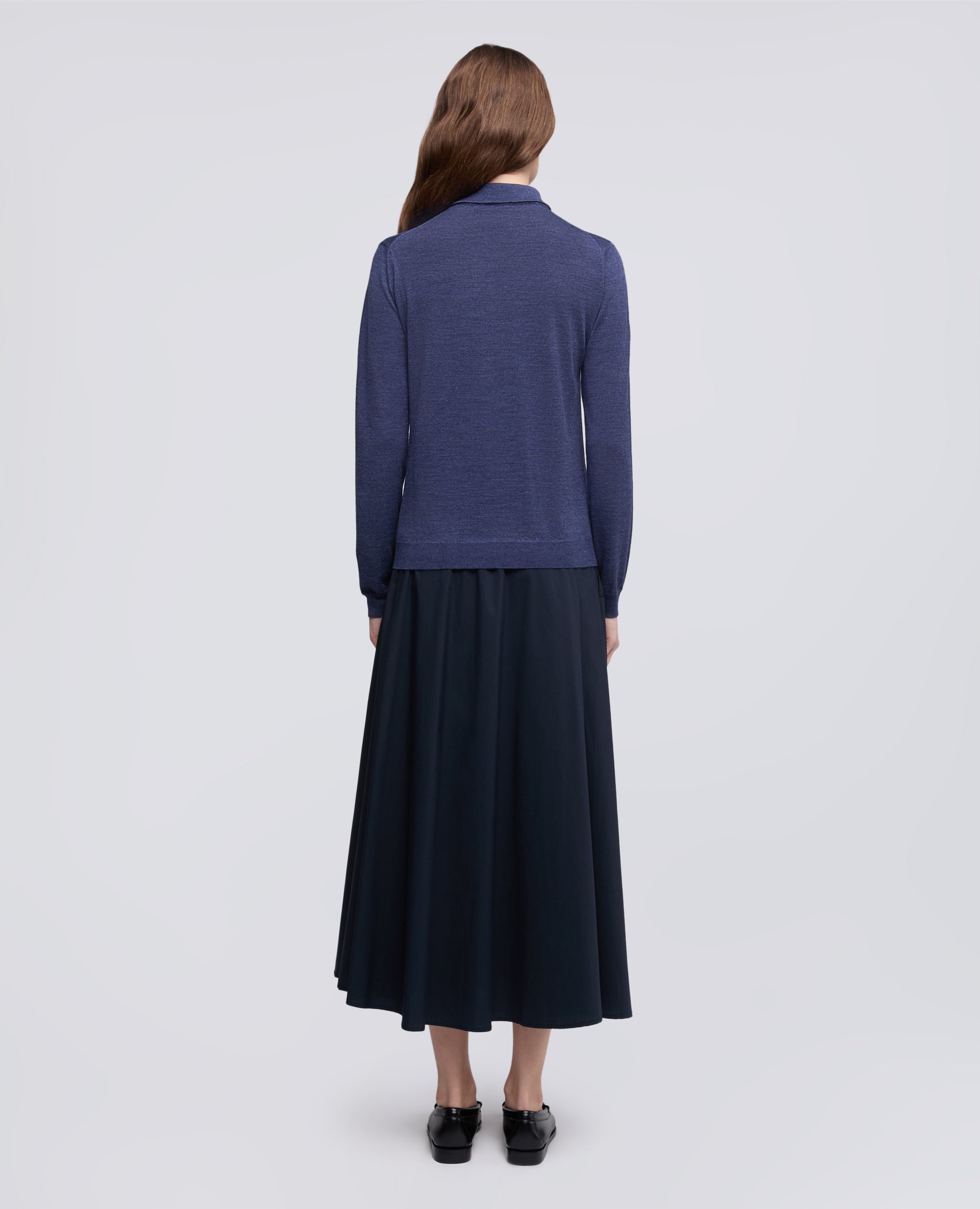 MAGLIA IN MISTO LANA E SETA - BLU - ASPESI