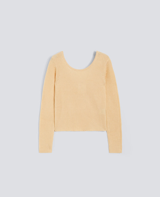 MAGLIA A MANICHE LUNGHE IN FILATO DI COTONE - NATURALE - ASPESI