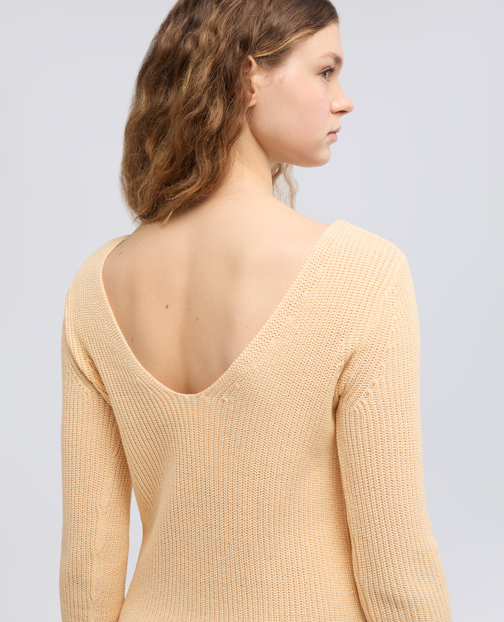 PULL AMANCHES LONGUES EN FIL DE COTON - NATURALE - ASPESI
