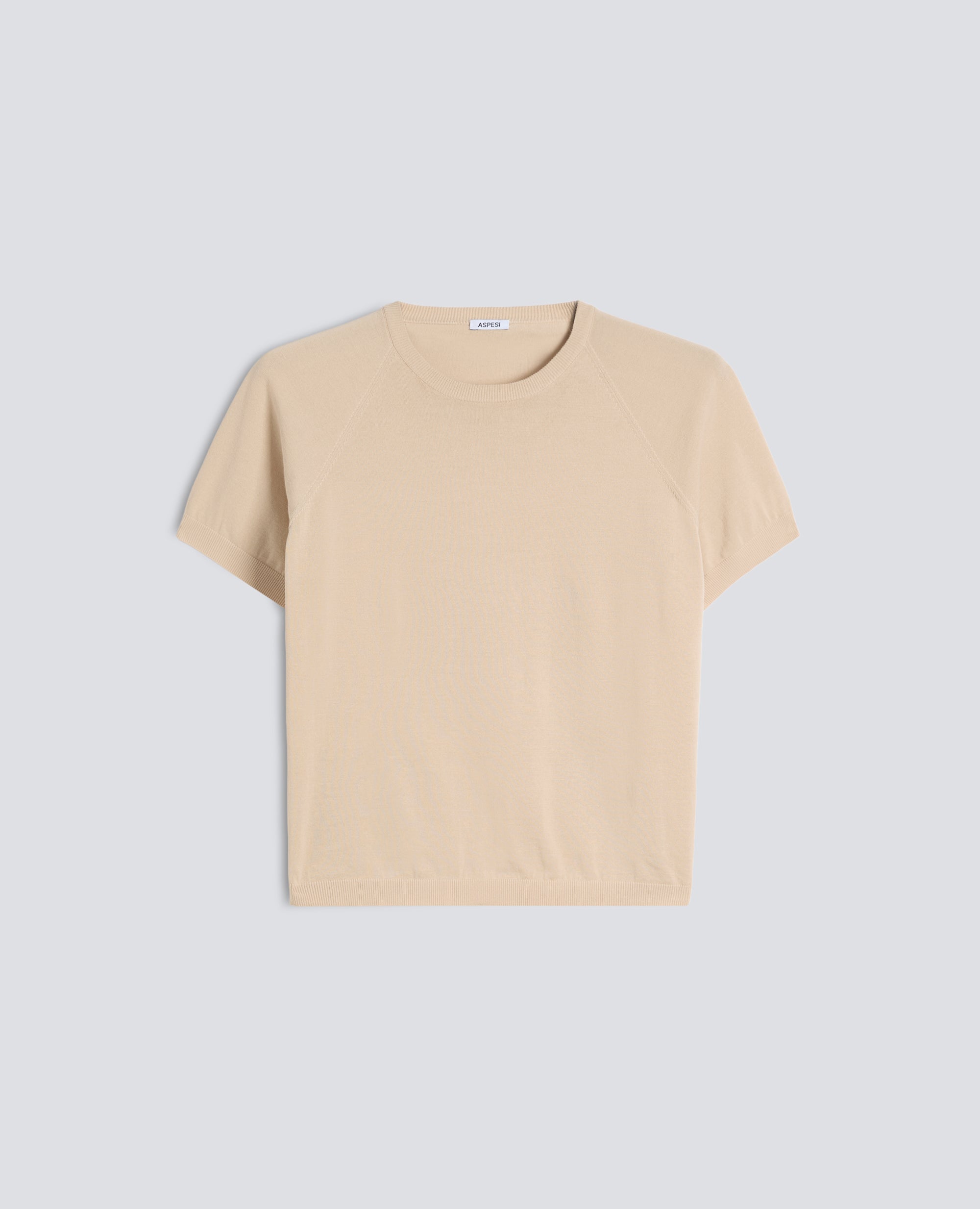 T-SHIRT GIROCOLLO IN FILATO DI PURO COTONE - BEIGE - ASPESI
