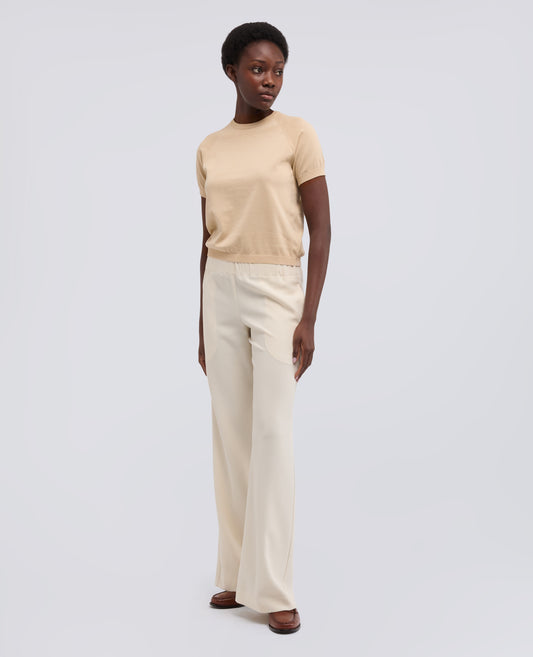 T-SHIRT GIROCOLLO IN FILATO DI PURO COTONE - BEIGE - ASPESI