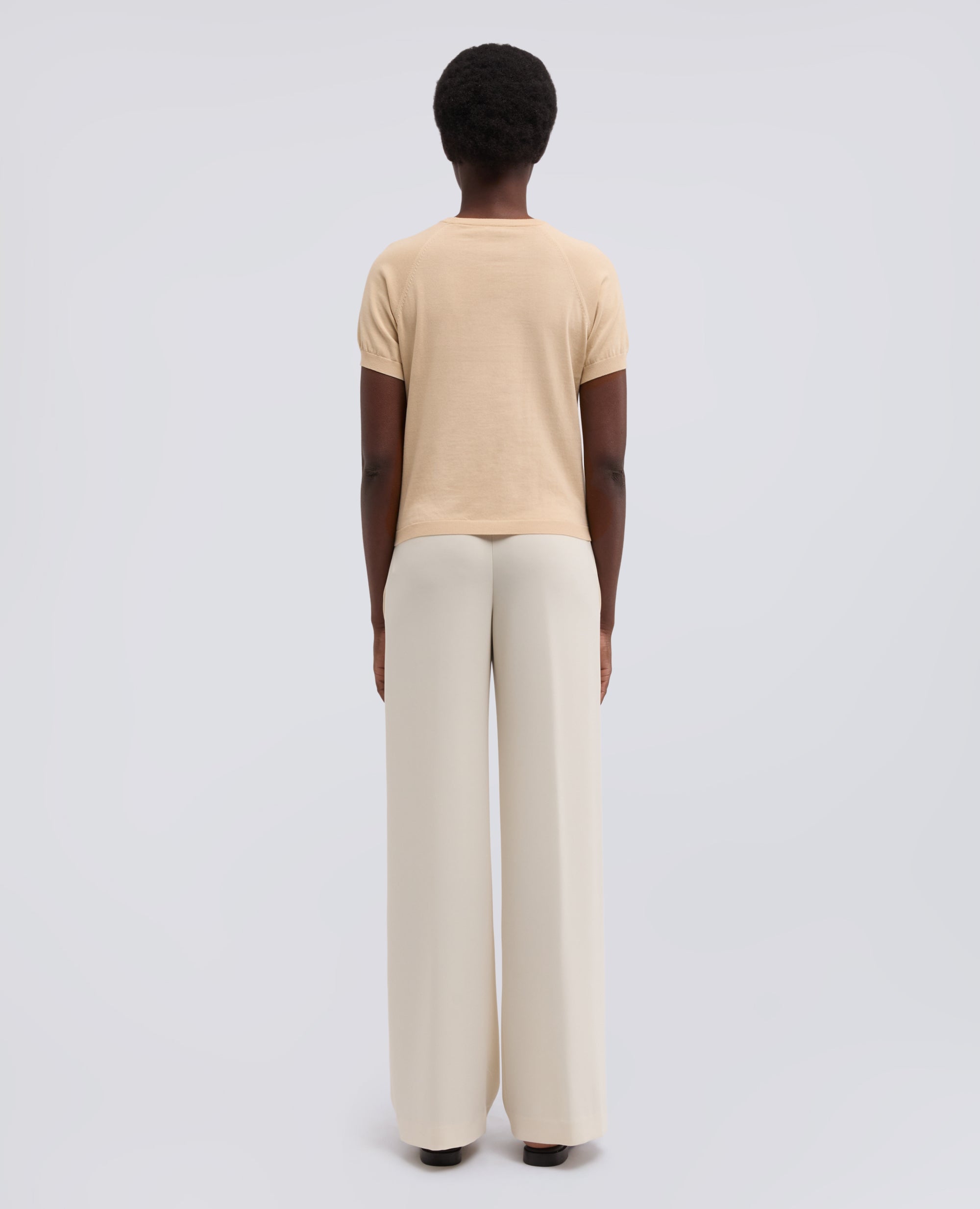 T-SHIRT GIROCOLLO IN FILATO DI PURO COTONE - BEIGE - ASPESI