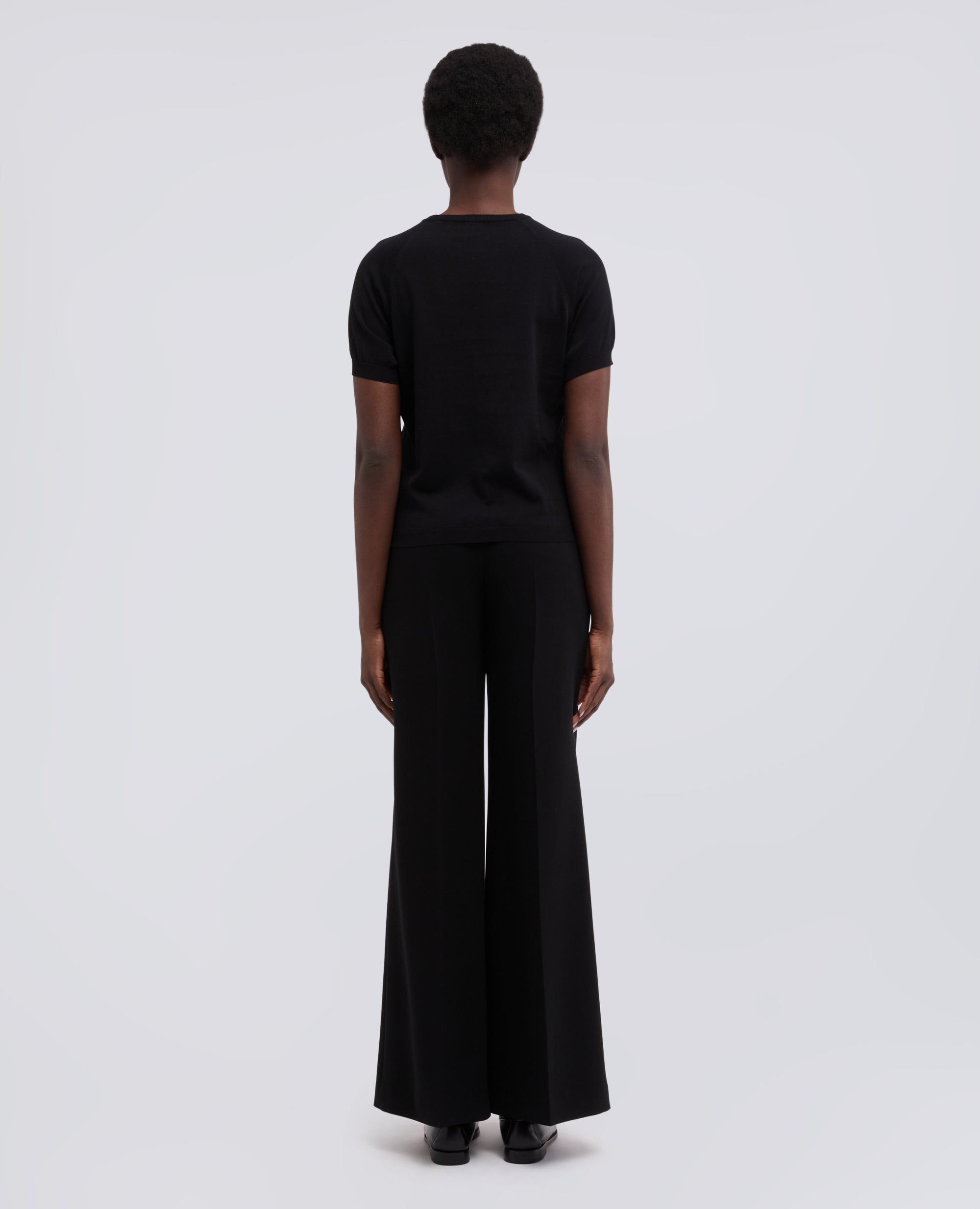 T-SHIRT GIROCOLLO IN FILATO DI PURO COTONE - NERO - ASPESI