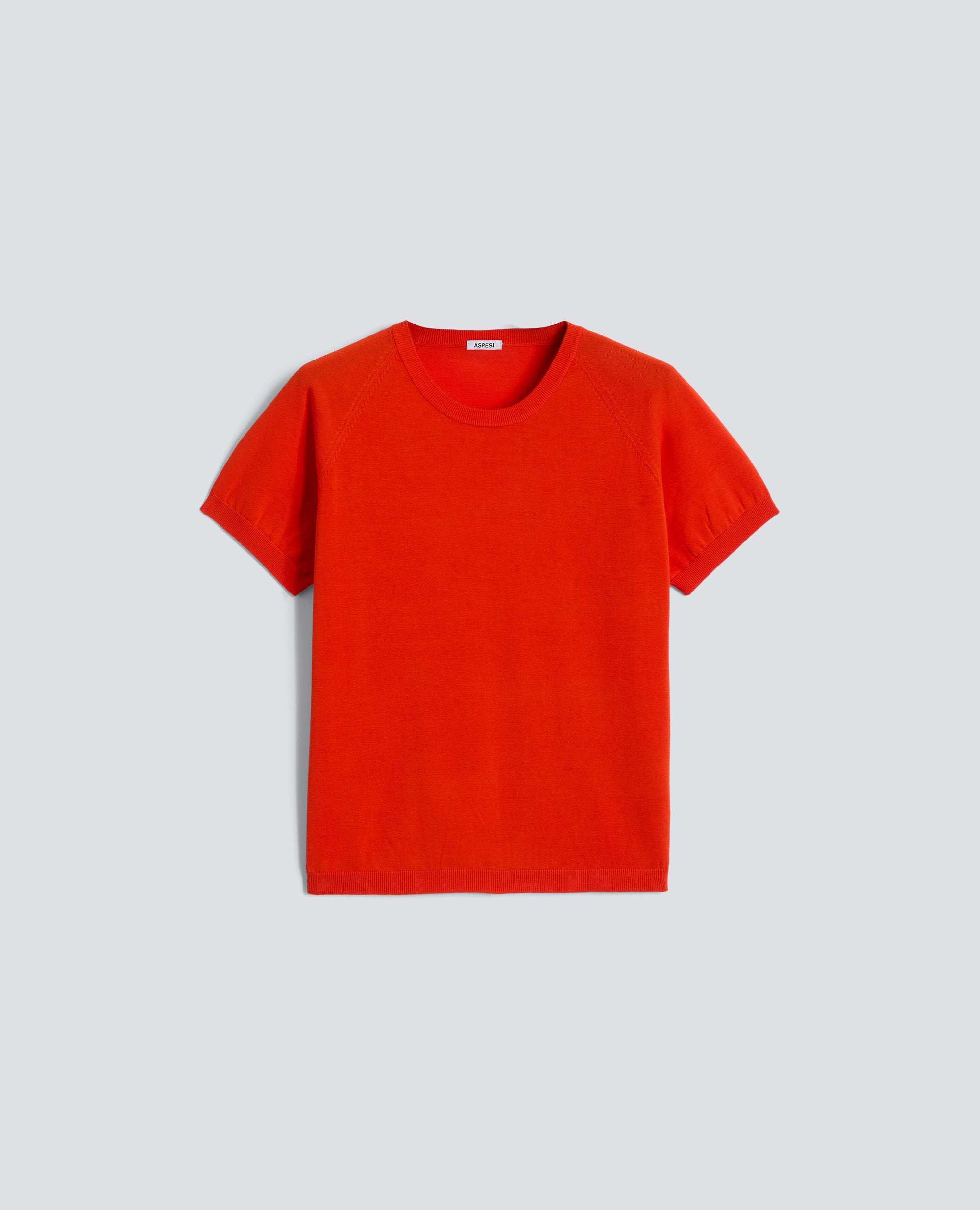 T-SHIRT GIROCOLLO IN FILATO DI PURO COTONE - ROSSO - ASPESI