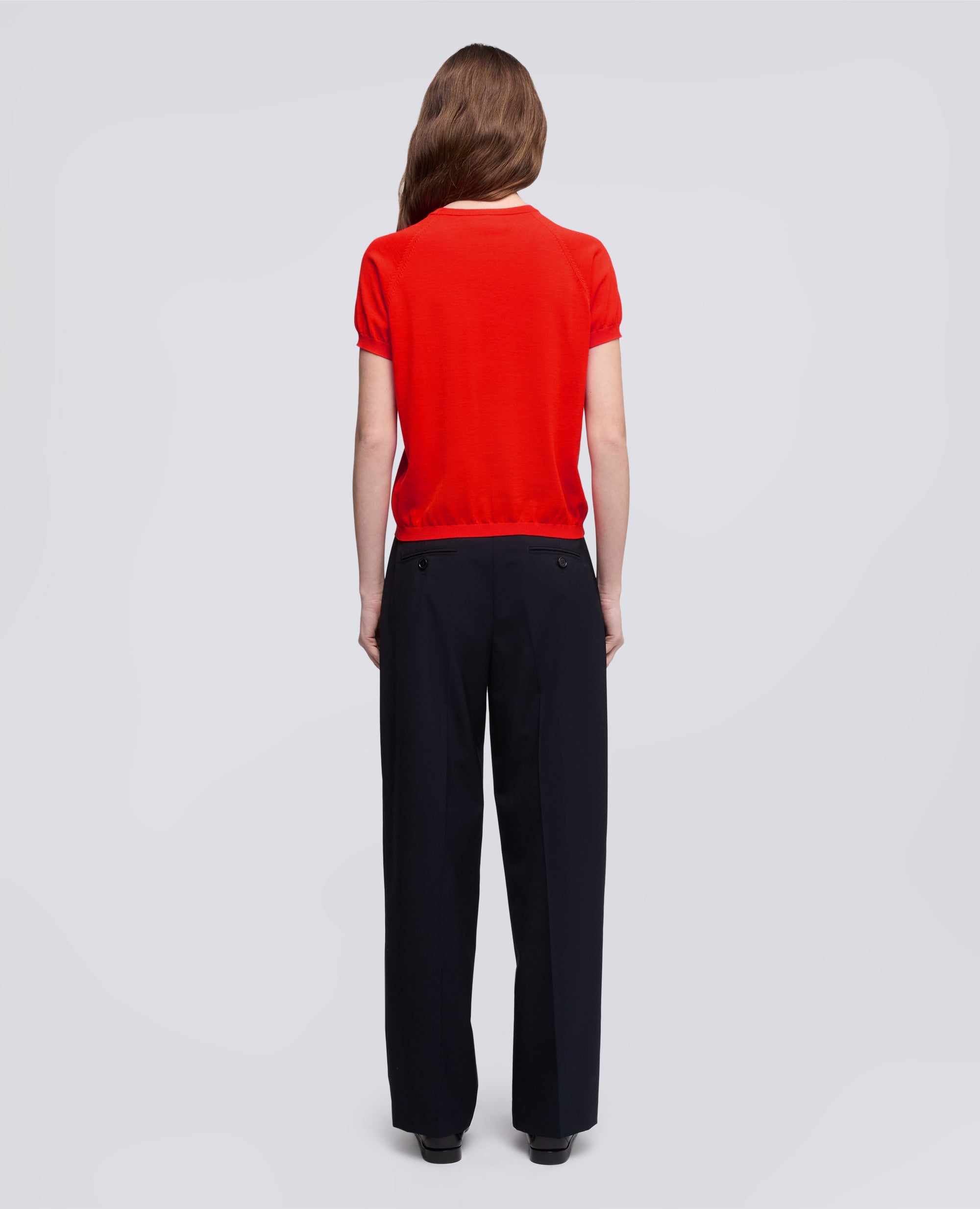 T-SHIRT GIROCOLLO IN FILATO DI PURO COTONE - ROSSO - ASPESI