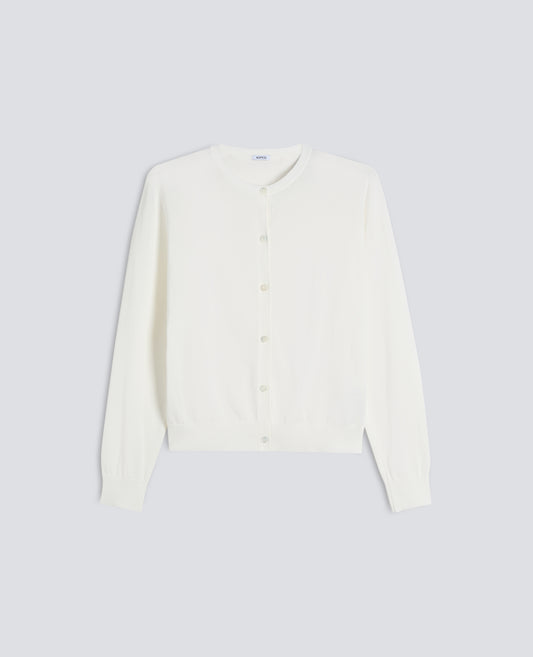 CARGIDAN GIROCOLLO IN COTONE - BIANCO - ASPESI