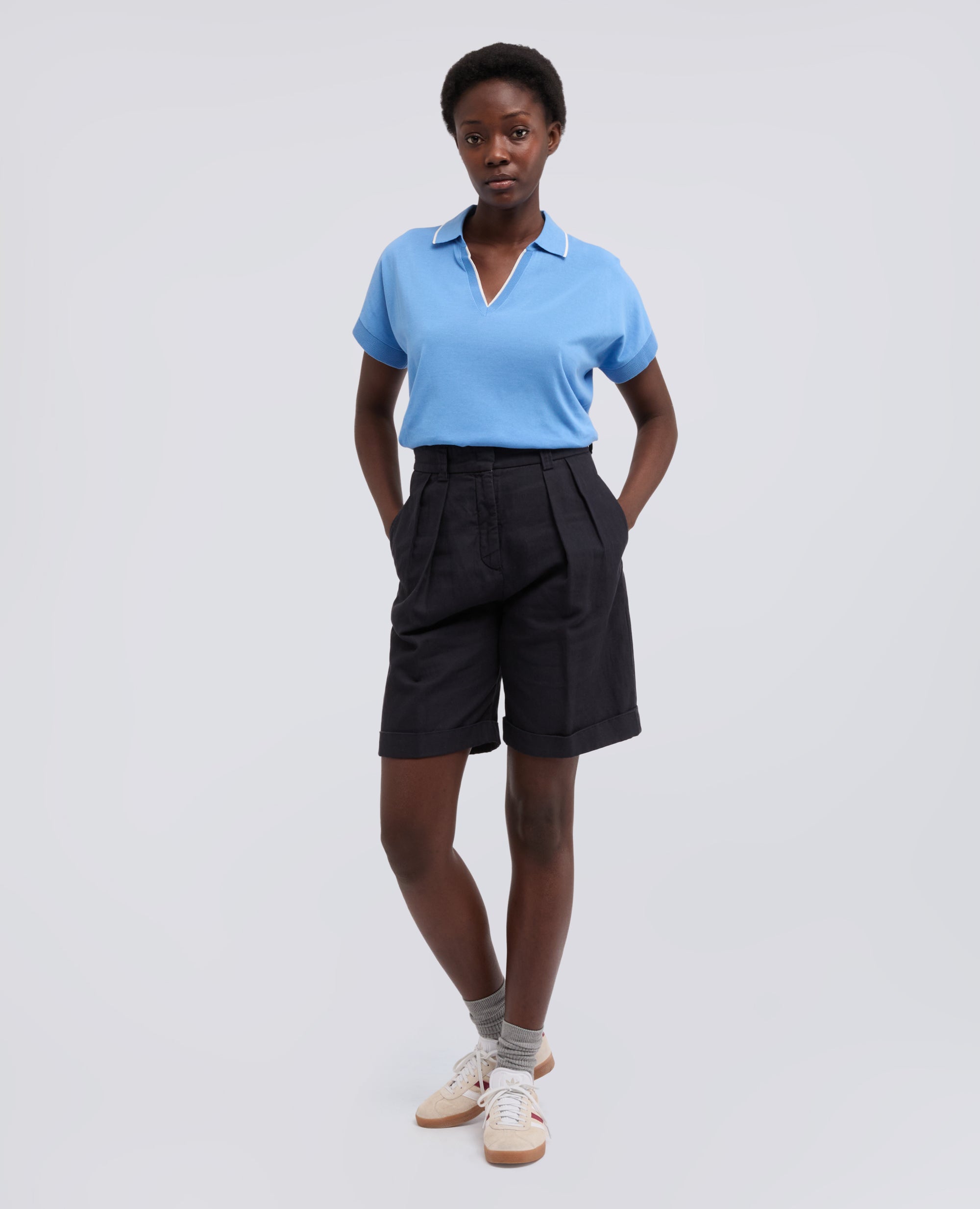 MAGLIA IN PURO COTONE - AZZURRO - ASPESI