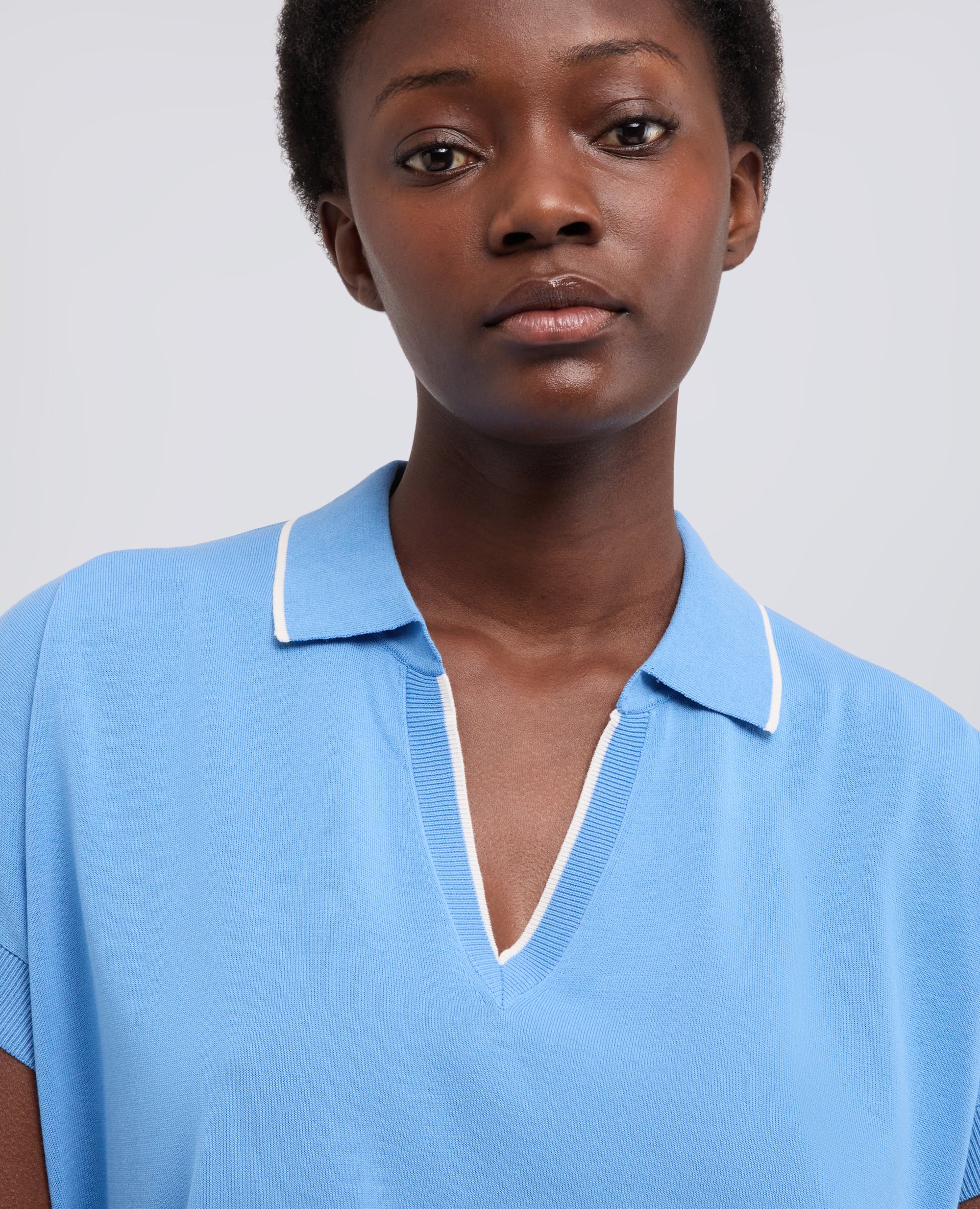 MAGLIA IN PURO COTONE - AZZURRO - ASPESI