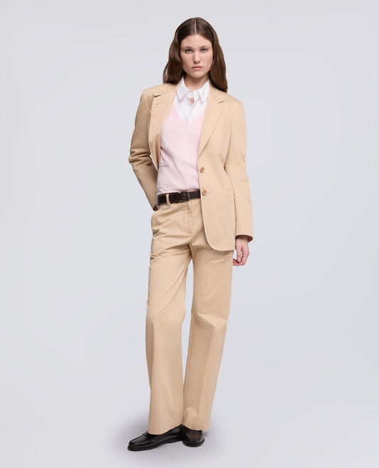 MAGLIA A MANICHE LUNGHE CON SCOLLO A -V- IN FILATO DI SETA, COTONE E CASHMERE - ROSA - ASPESI