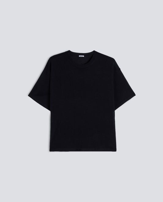 T-SHIRT DI MAGLIA IN MISTO SETA, COTONE E CASHMERE - BLU - ASPESI