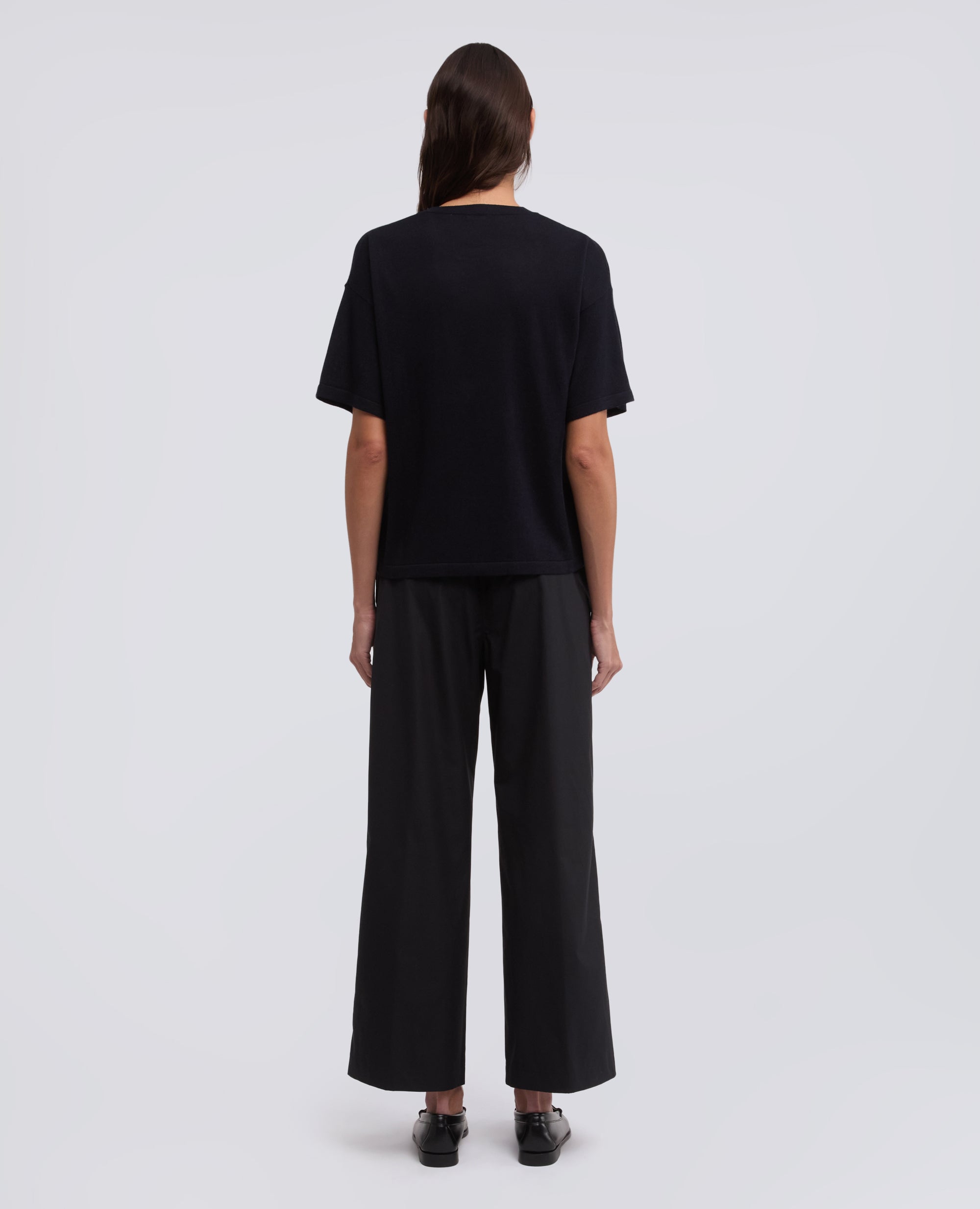 T-SHIRT DI MAGLIA IN MISTO SETA, COTONE E CASHMERE - BLU - ASPESI