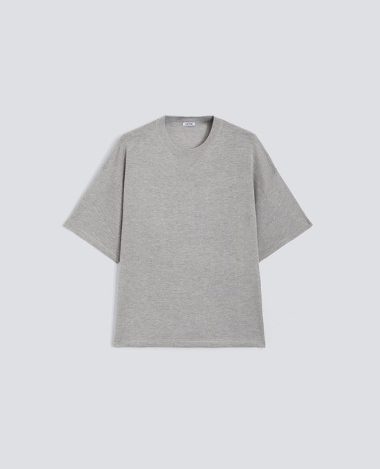 T-SHIRT DI MAGLIA IN MISTO SETA, COTONE E CASHMERE - GRIGIO - ASPESI