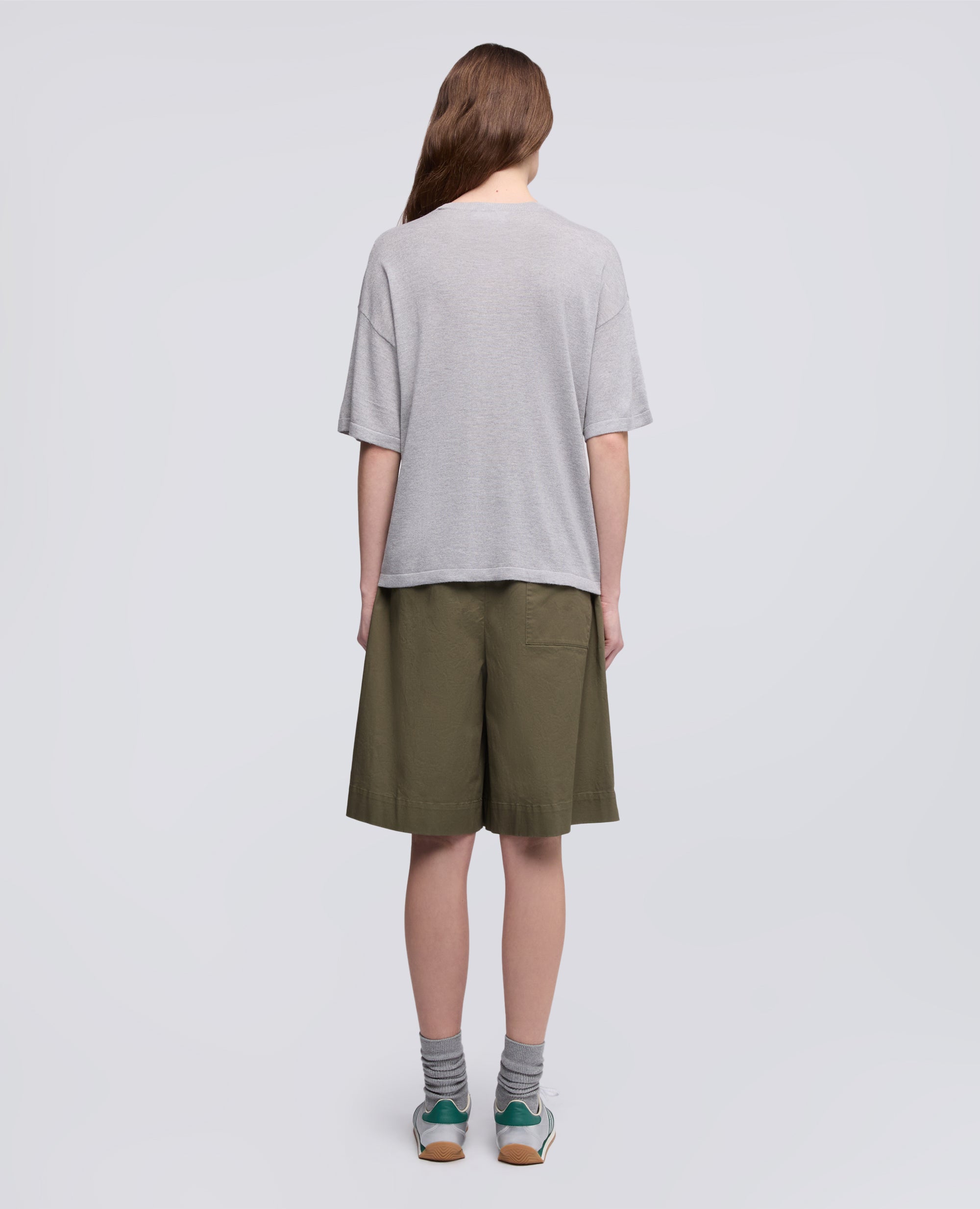 T-SHIRT DI MAGLIA IN MISTO SETA, COTONE E CASHMERE - GRIGIO - ASPESI