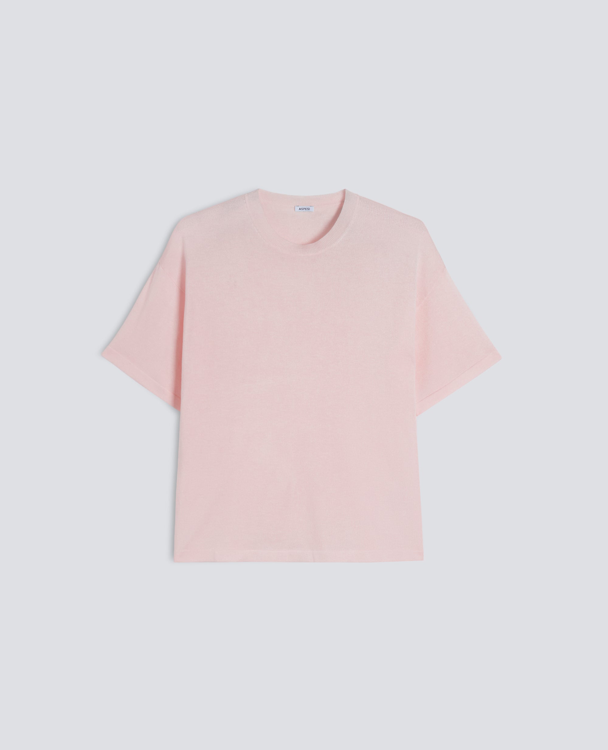 T-SHIRT DI MAGLIA IN MISTO SETA, COTONE E CASHMERE - ROSA - ASPESI