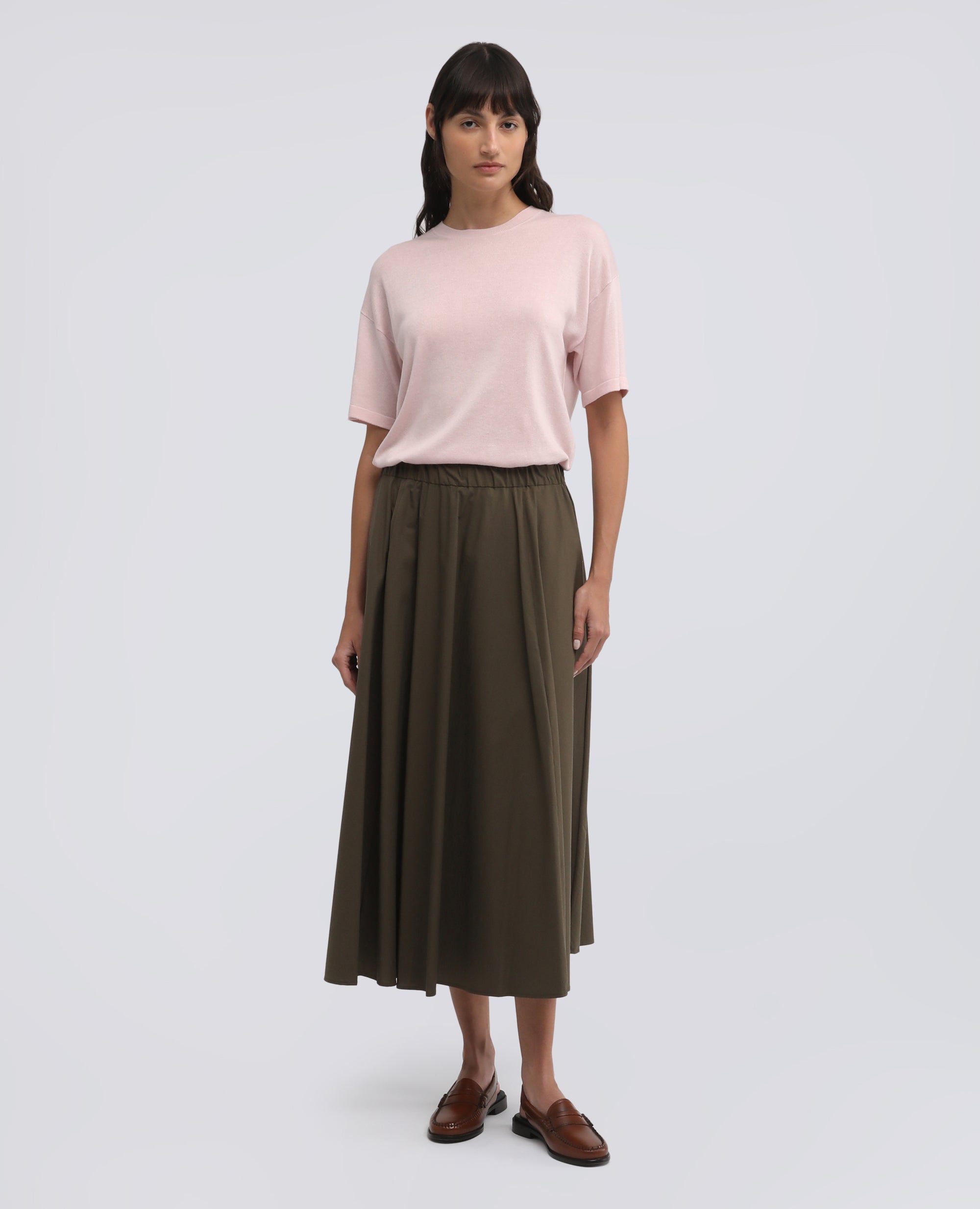T-SHIRT DI MAGLIA IN MISTO SETA, COTONE E CASHMERE - ROSA - ASPESI