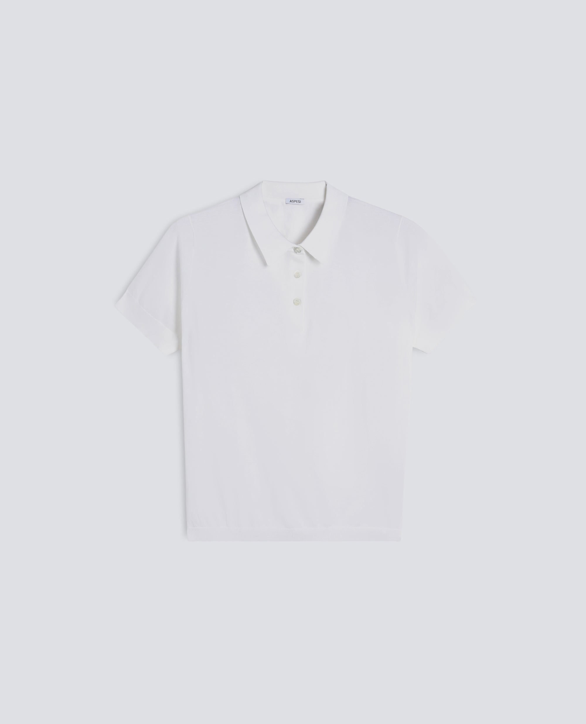 POLO IN MISTO COTONE, SETA E LINO - BIANCO - ASPESI