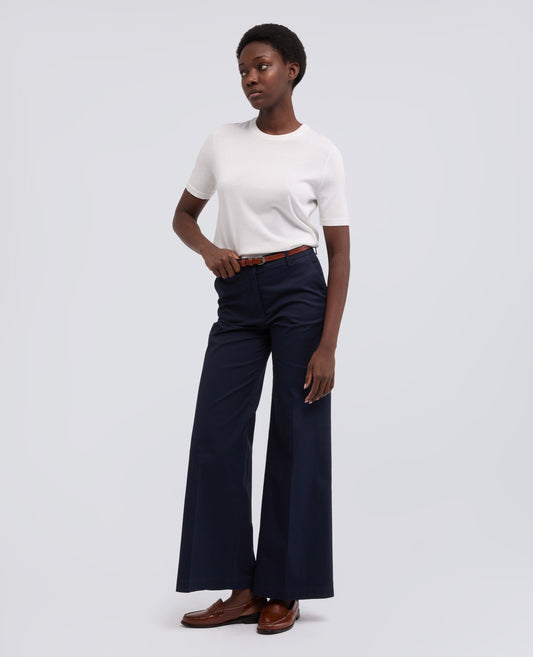 T-SHIRT GIROCOLLO IN MISTO COTONE, SETA E LINO - BIANCO - ASPESI