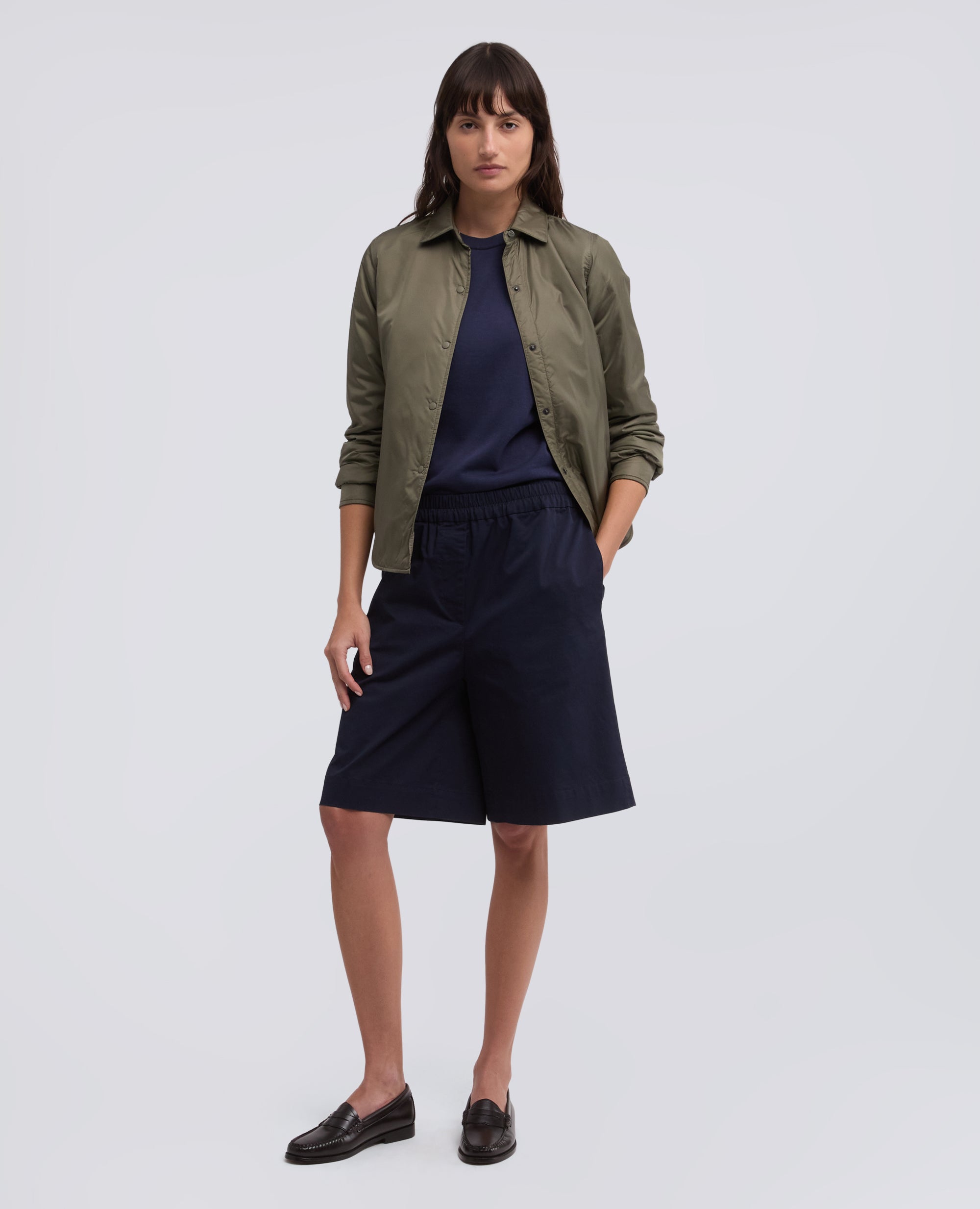 T-SHIRT GIROCOLLO IN MISTO COTONE, SETA E LINO - BLU - ASPESI