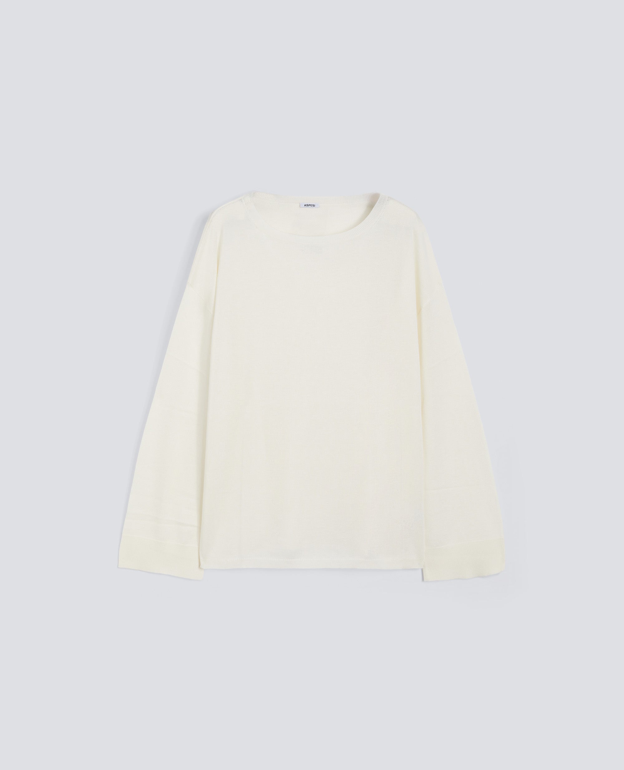 MAGLIA A MANICHE LUNGHE IN MISTO SETA, COTONE E CASHMERE - NATURALE - ASPESI