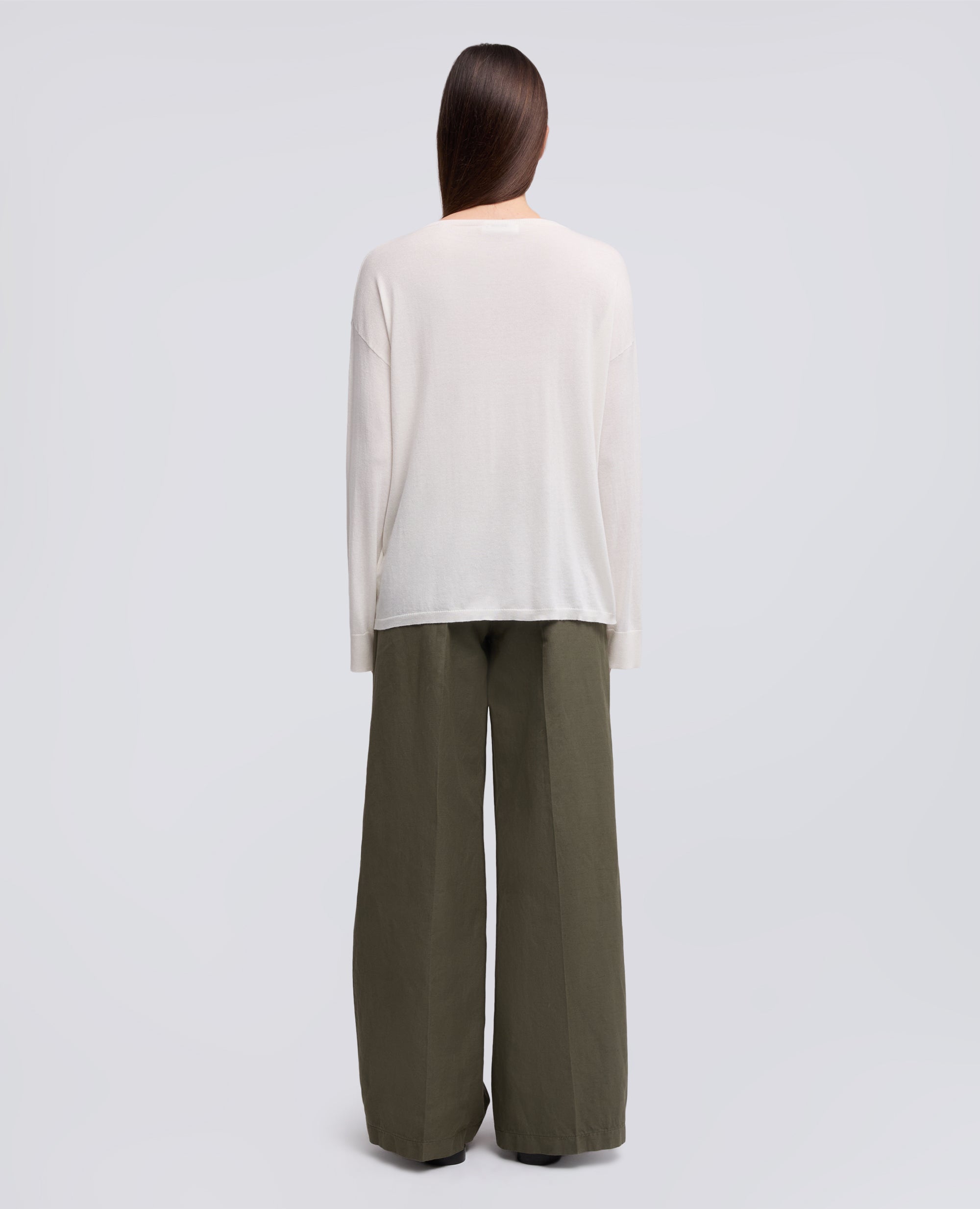 MAGLIA A MANICHE LUNGHE IN MISTO SETA, COTONE E CASHMERE - NATURALE - ASPESI