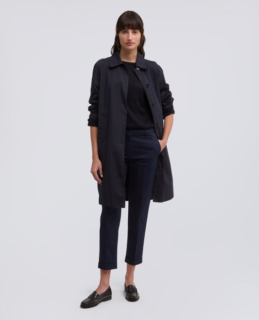 MAGLIA A MANICHE LUNGHE IN MISTO SETA, COTONE E CASHMERE - BLU - ASPESI