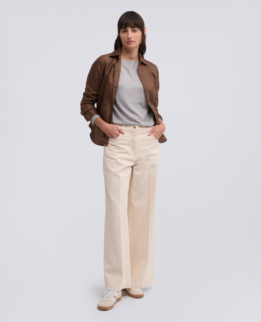 MAGLIA A MANICHE LUNGHE IN MISTO SETA, COTONE E CASHMERE - GRIGIO - ASPESI