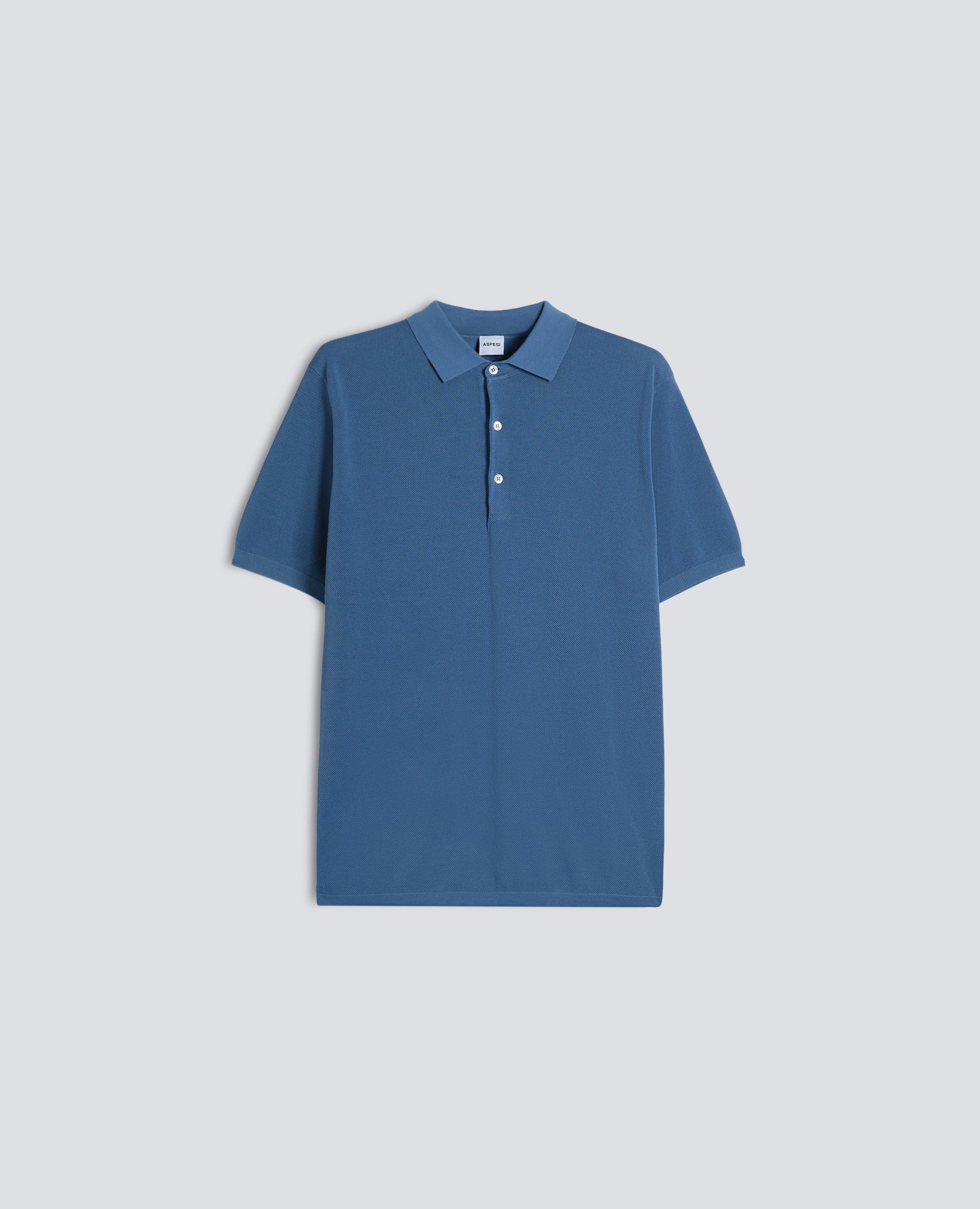 POLO IN COTONE TINTO CAPO - BLU - ASPESI