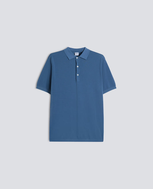 POLO IN COTONE TINTO CAPO - BLU - ASPESI