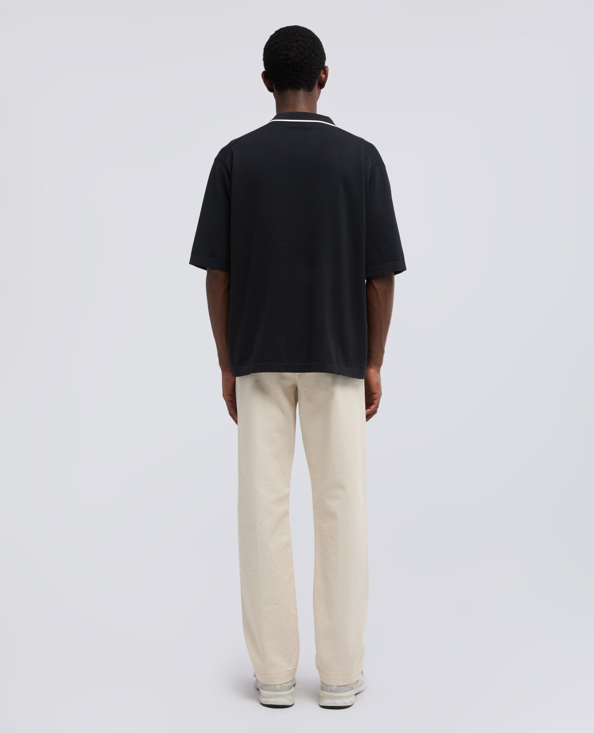 CAMICIA BOWLING IN MAGLIA DI COTONE - NERO - ASPESI