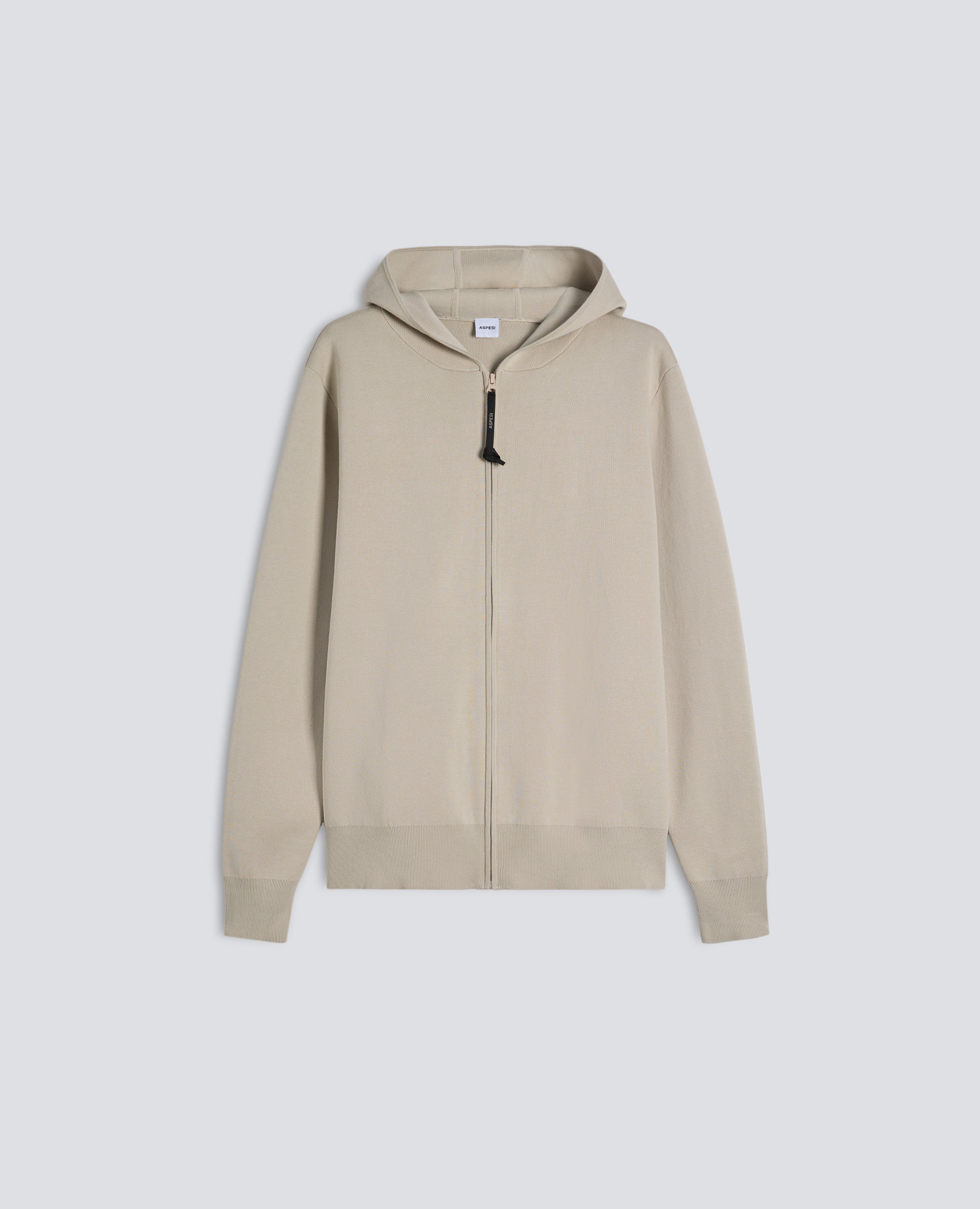 MAGLIA CON CAPPUCCIO IN COTONE DOPPIA FRONTURA - BEIGE - ASPESI
