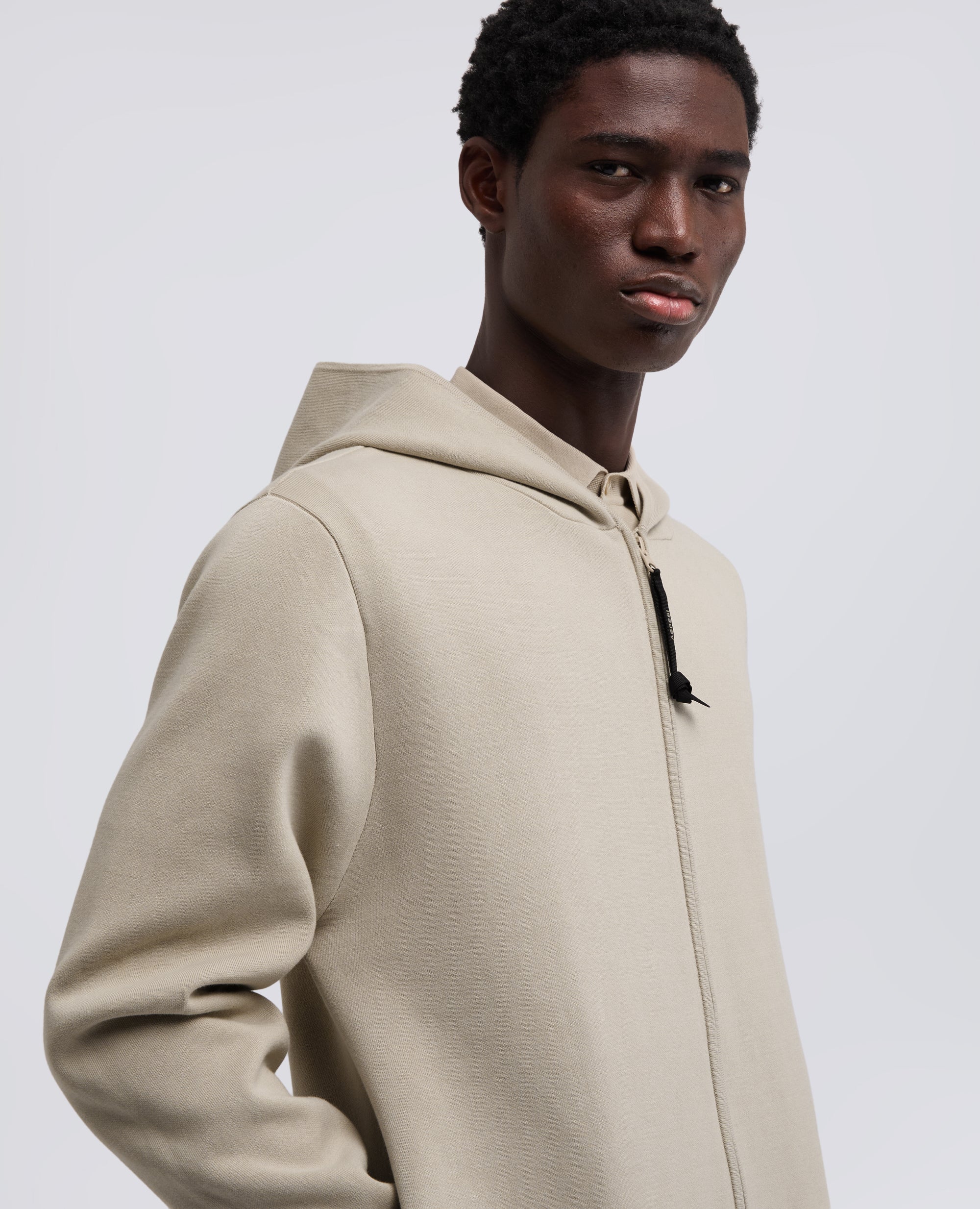 MAGLIA CON CAPPUCCIO IN COTONE DOPPIA FRONTURA - BEIGE - ASPESI