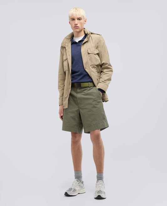 POLO SENZA BOTTONI IN LANA E SETA - BLU - ASPESI