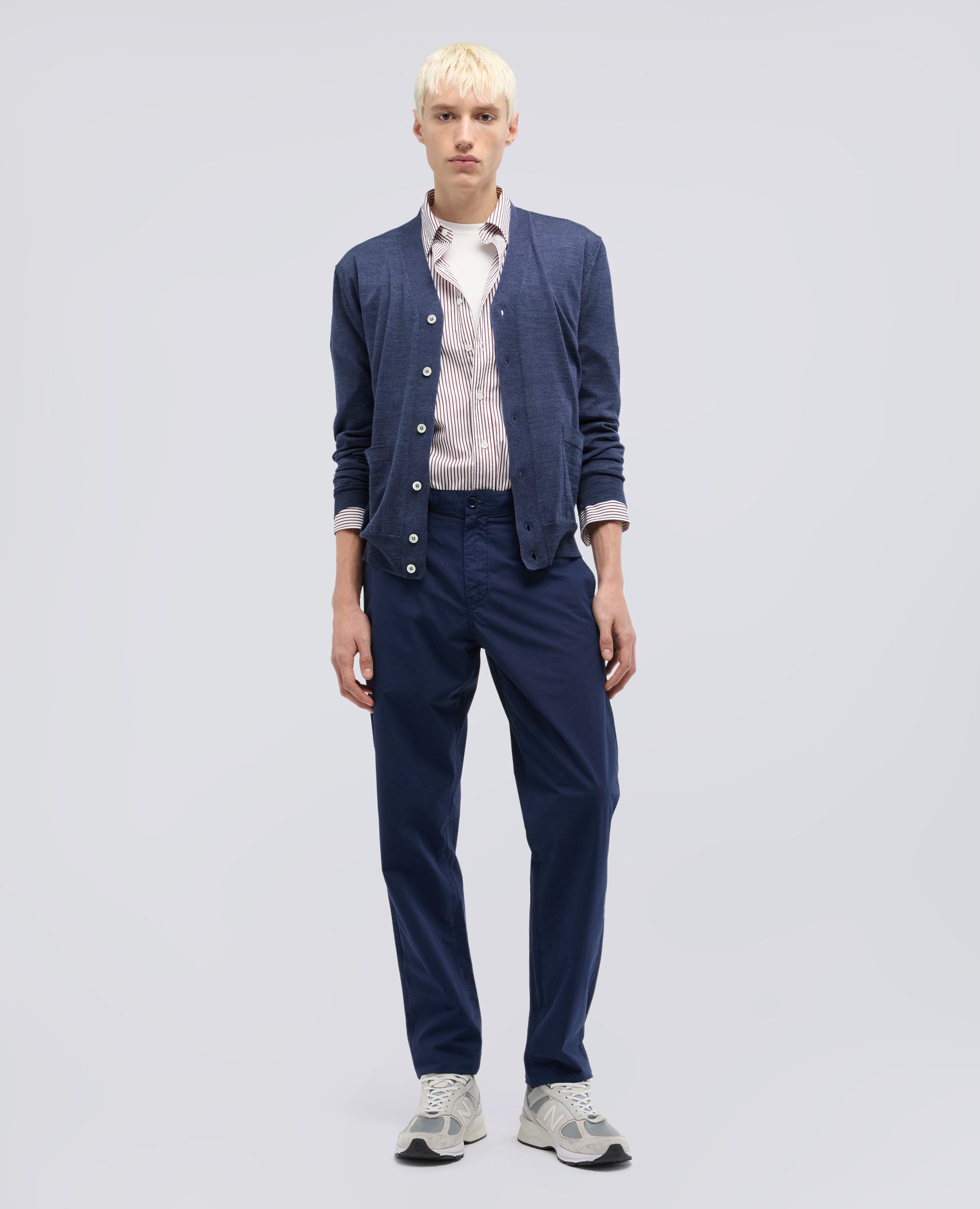 CARDIGAN IN LANA E SETA - BLU - ASPESI
