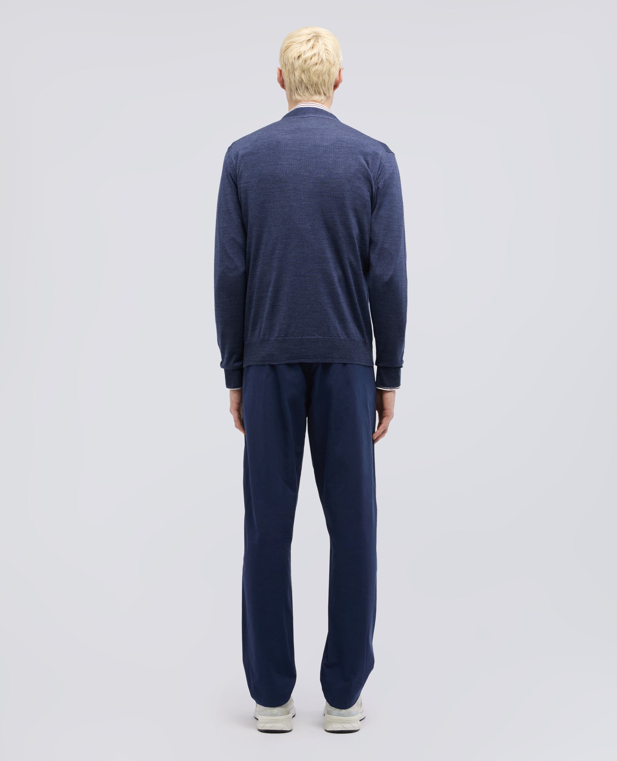 CARDIGAN IN LANA E SETA - BLU - ASPESI