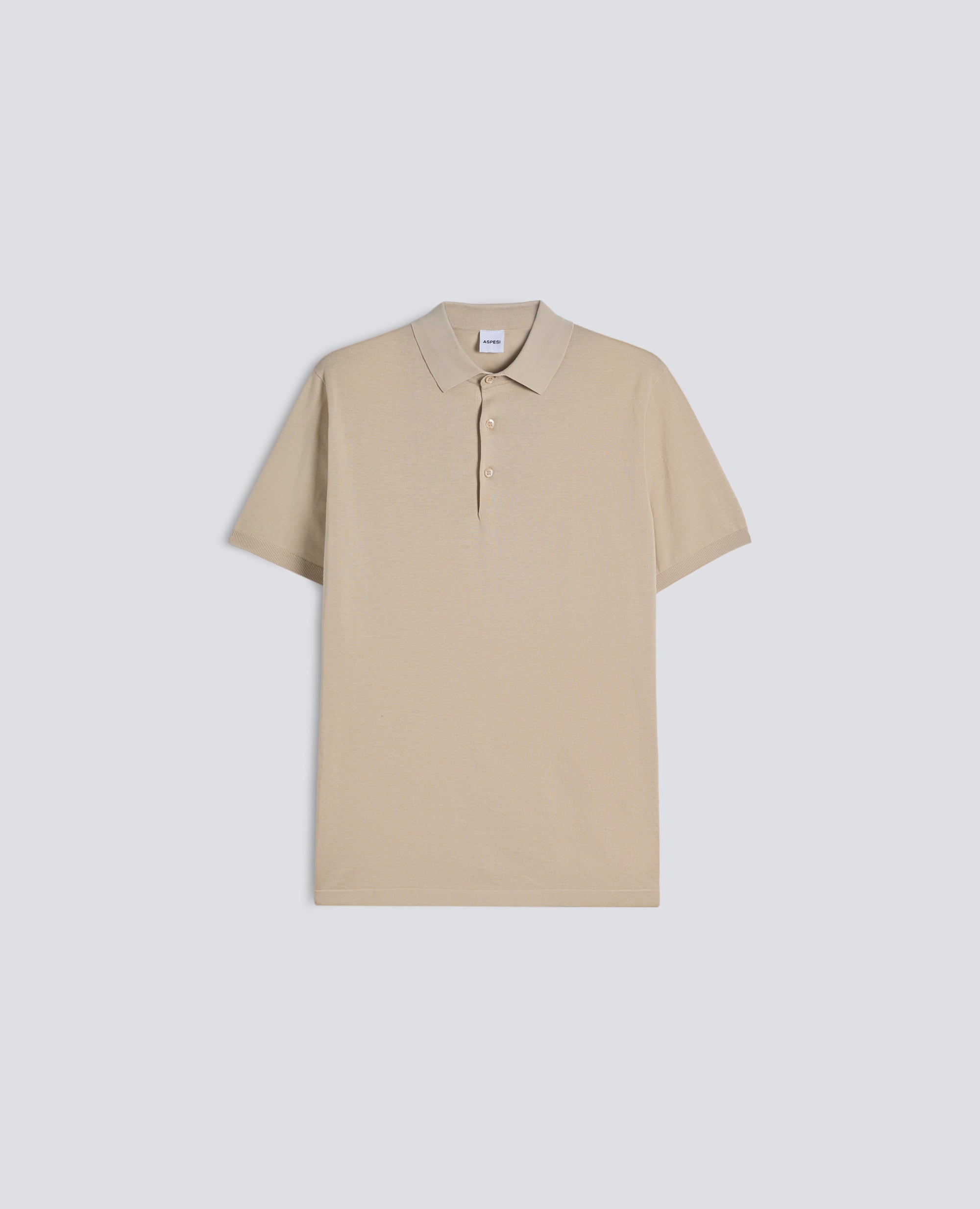 POLO IN COTONE CON BOTTONI IN MADREPERLA - BEIGE - ASPESI