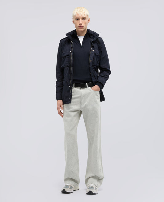 MAGLIA CON ZIP IN MISTO SETA, COTONE E CASHMERE - BLU - ASPESI