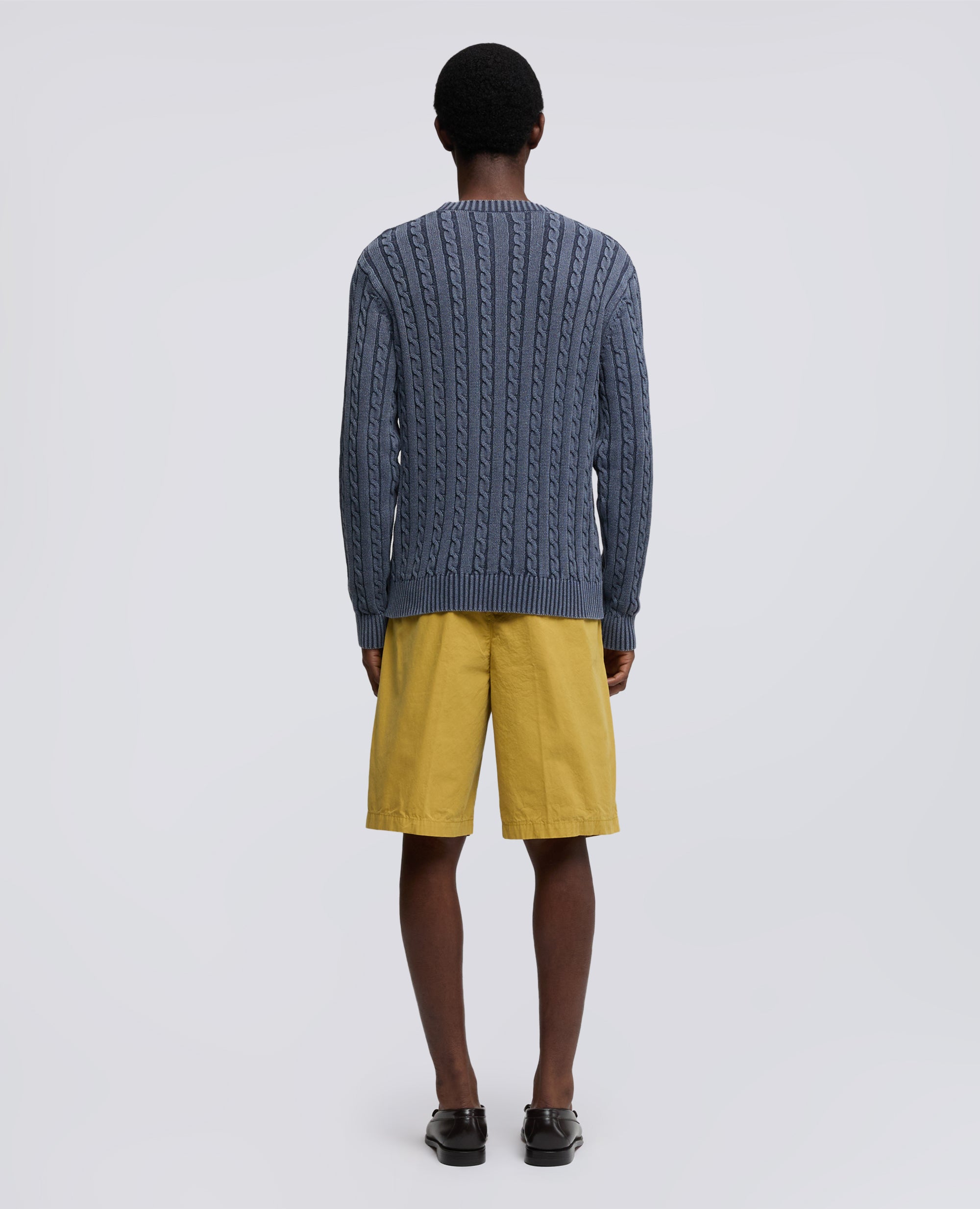 MAGLIA GIROCOLLO IN COTONE TINTO CAPO - BLU - ASPESI