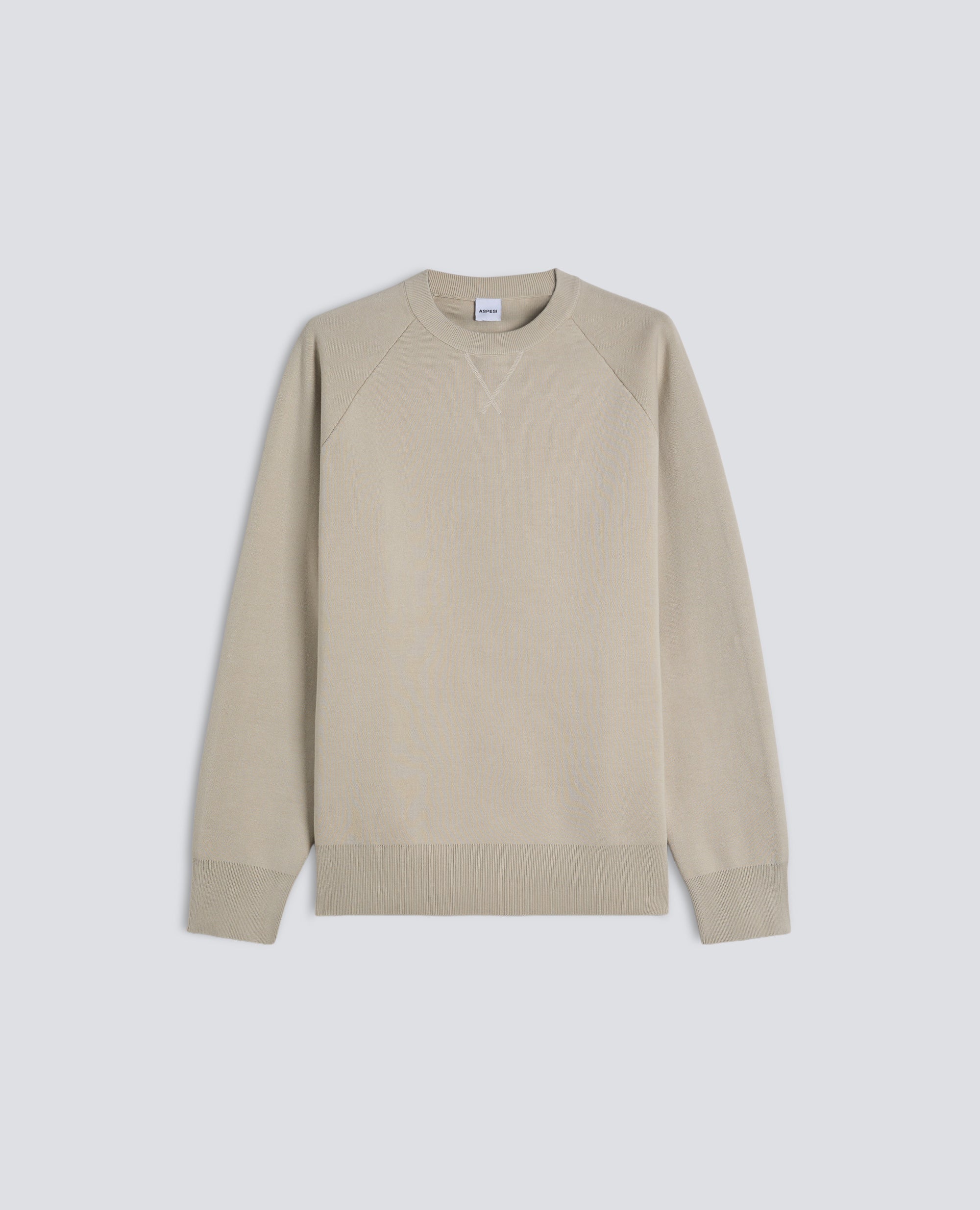 MAGLIA GIROCOLLO A MANICHE LUNGHE IN COTONE - BEIGE - ASPESI
